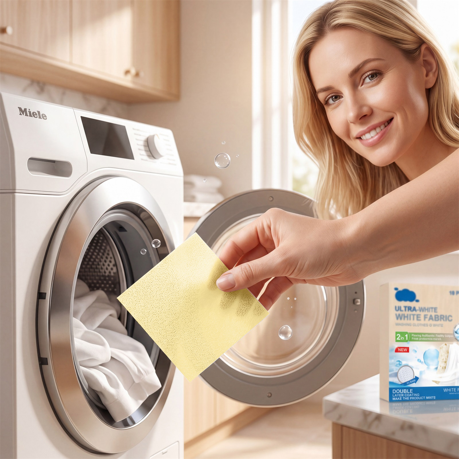 Clothes Whitening Laundry Sheets Anti Color Transfer Yellow Removal Brightening White Garment Restoration Household Fabric Washing