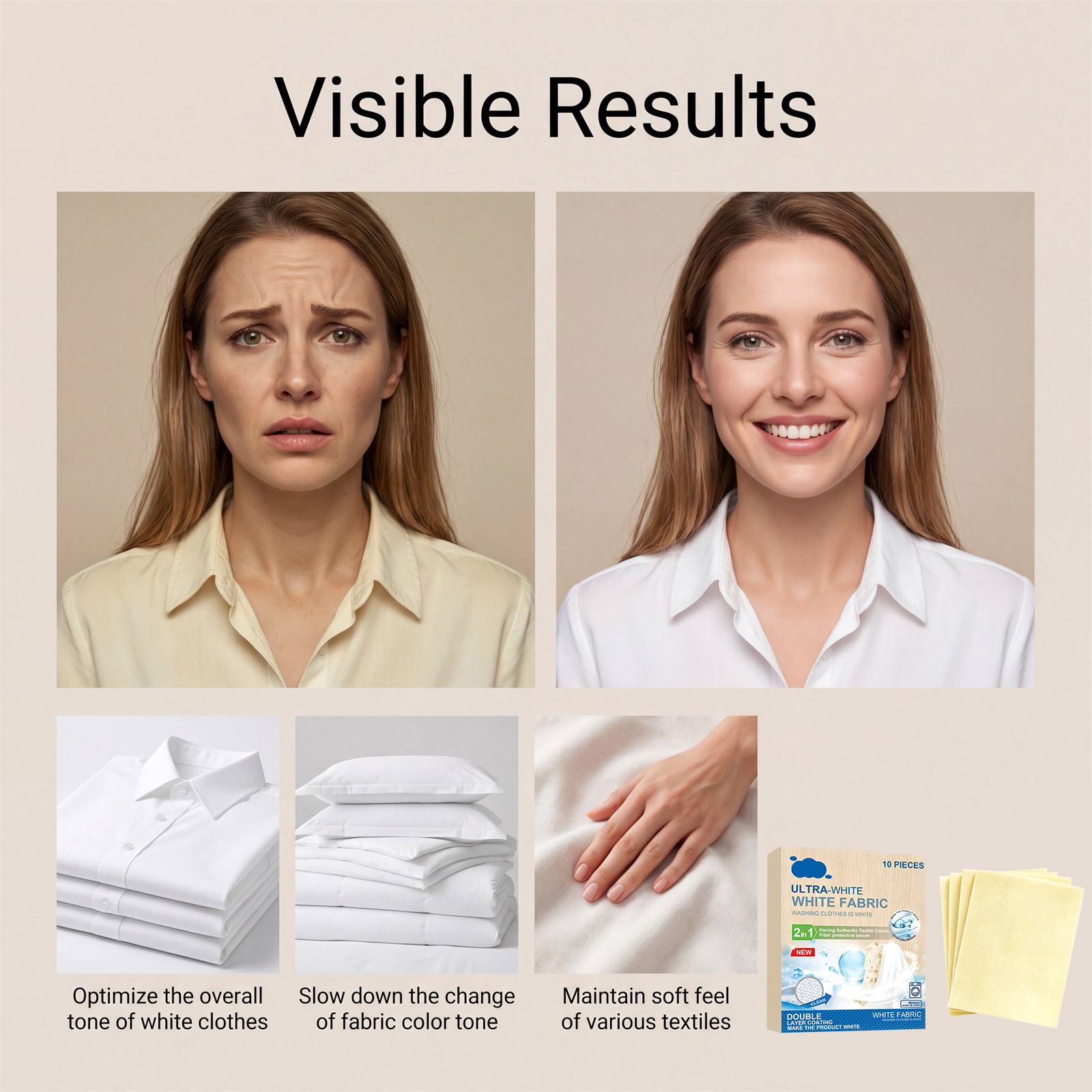 Clothes Whitening Laundry Sheets Anti Color Transfer Yellow Removal Brightening White Garment Restoration Household Fabric Washing