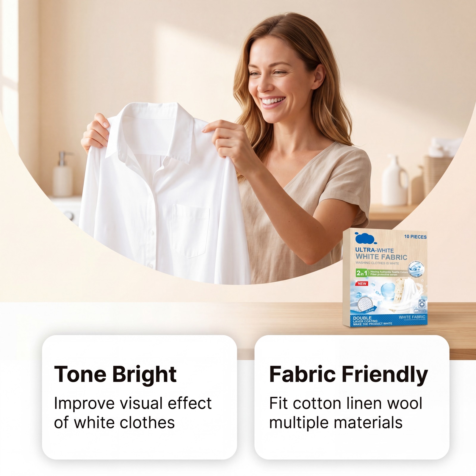 Clothes Whitening Laundry Sheets Anti Color Transfer Yellow Removal Brightening White Garment Restoration Household Fabric Washing