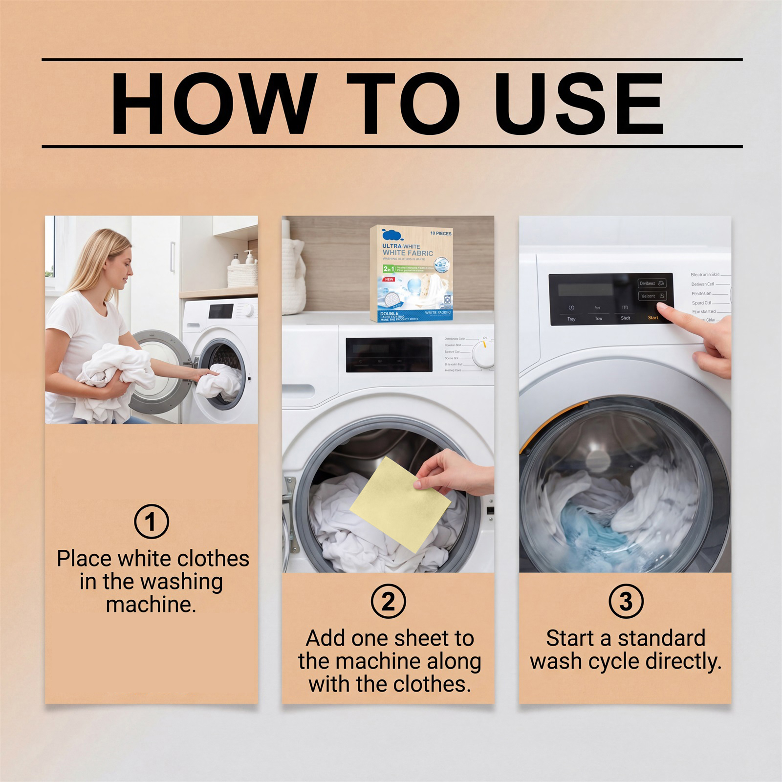 Clothes Whitening Laundry Sheets Anti Color Transfer Yellow Removal Brightening White Garment Restoration Household Fabric Washing