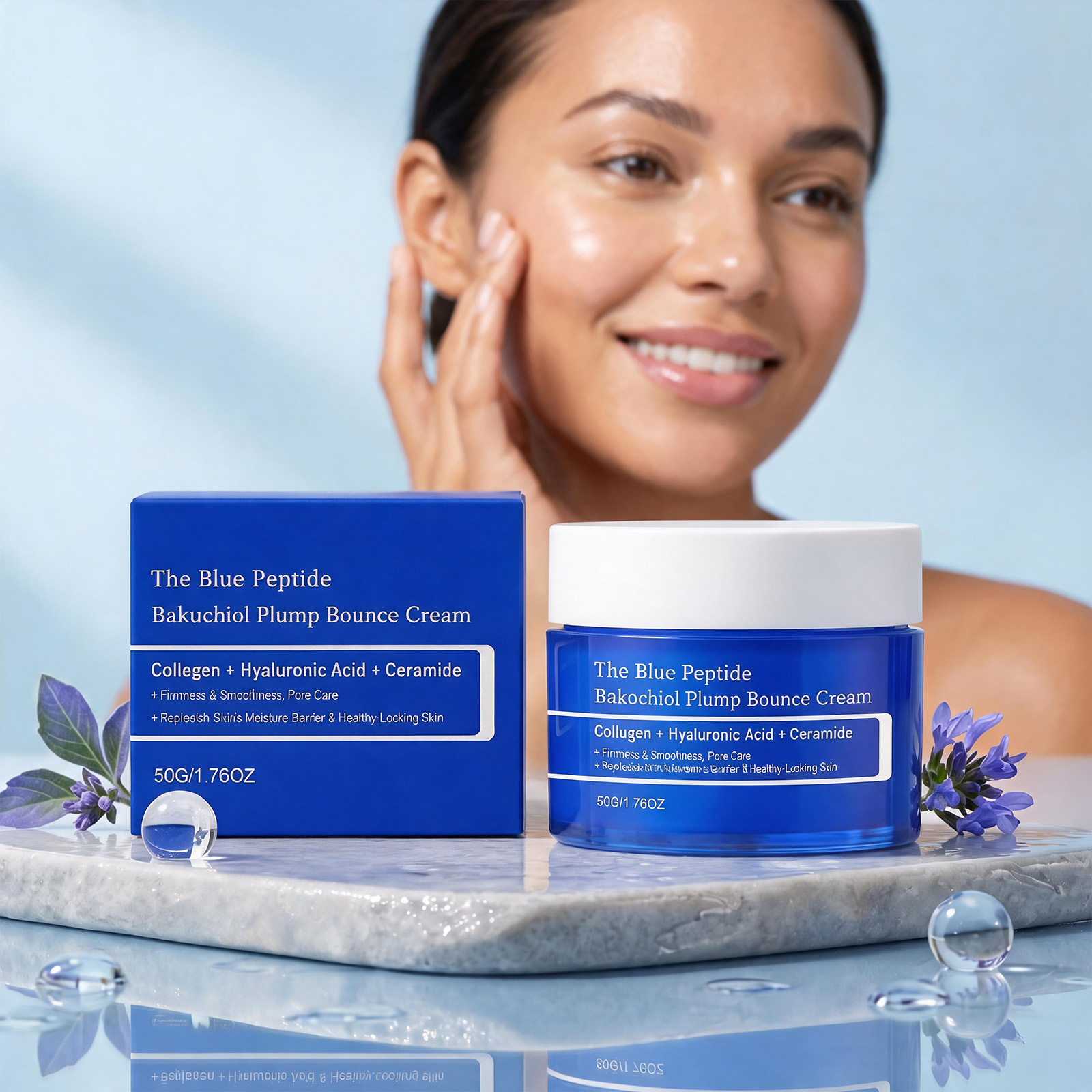 Copper Peptide Moisturizing Cream Mild Formula Light Silky Quick Absorb Deep Care Hydrating Gentle Elastic Skin