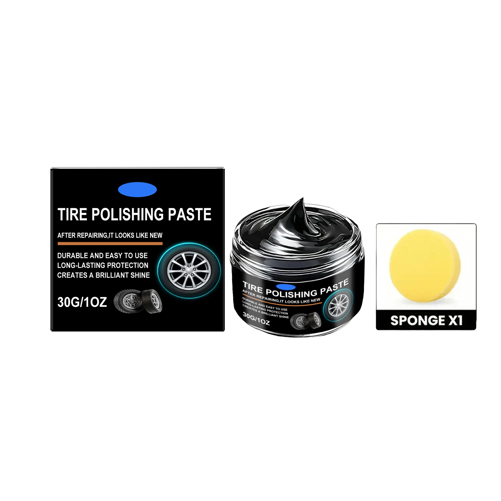 Tire Polishing Cream Daily Auto Care Surface Renew Bright Clean Stain Remove Convenient Maintain Paste Car Tyres