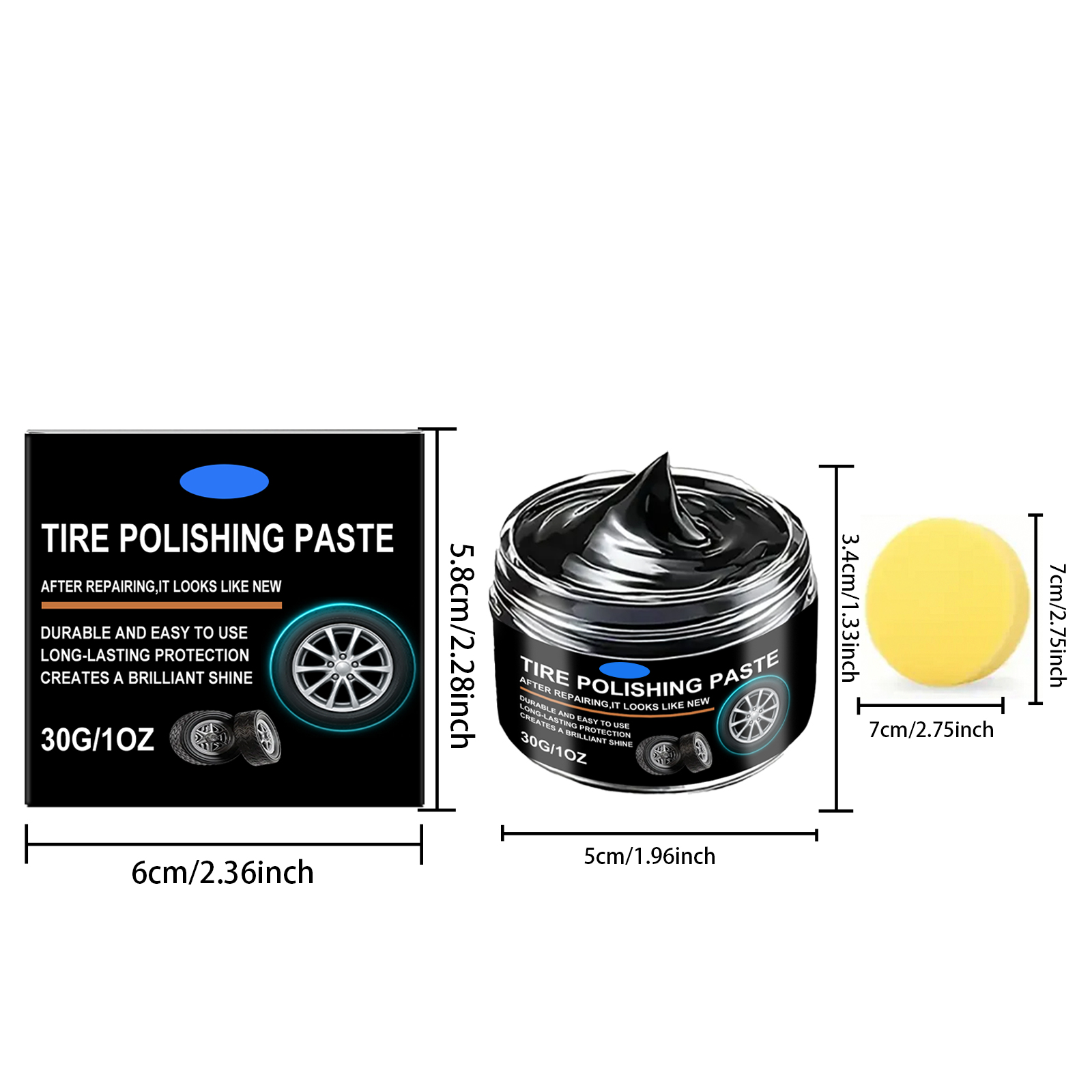 Tire Polishing Cream Daily Auto Care Surface Renew Bright Clean Stain Remove Convenient Maintain Paste Car Tyres