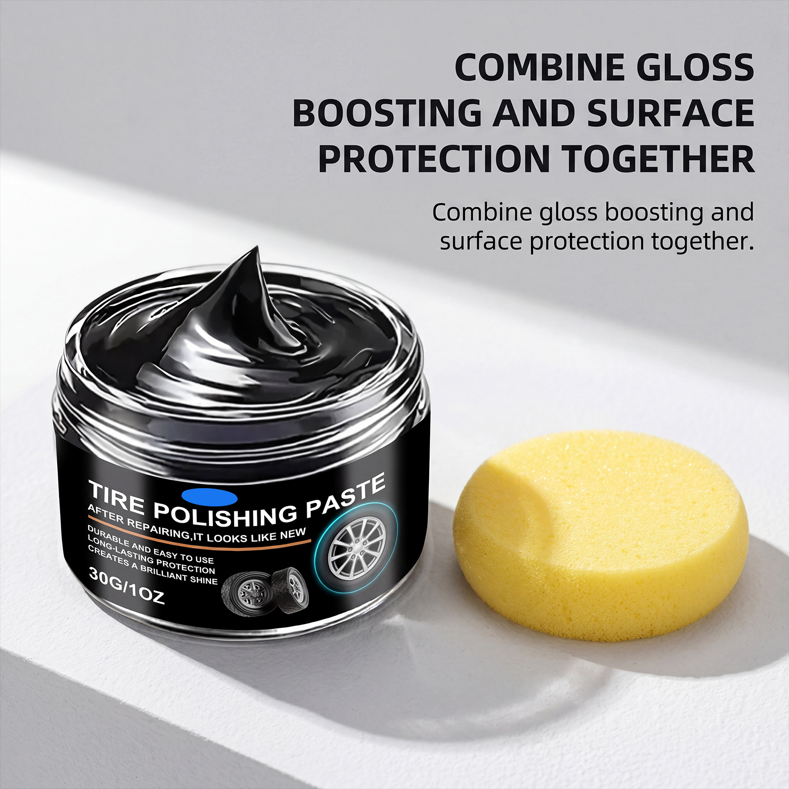 Tire Polishing Cream Daily Auto Care Surface Renew Bright Clean Stain Remove Convenient Maintain Paste Car Tyres