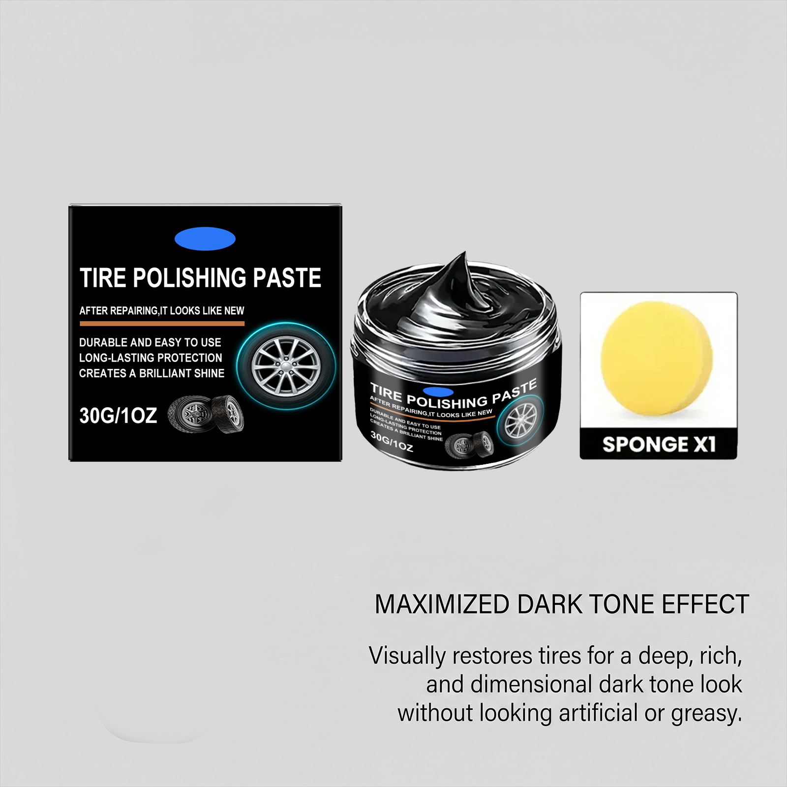 Tire Polishing Cream Daily Auto Care Surface Renew Bright Clean Stain Remove Convenient Maintain Paste Car Tyres