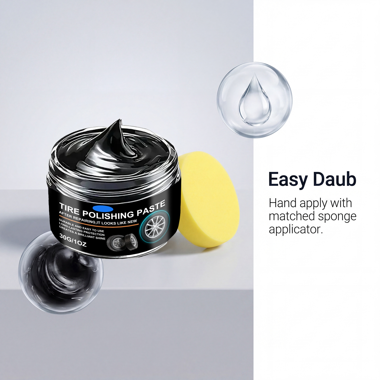 Tire Polishing Cream Daily Auto Care Surface Renew Bright Clean Stain Remove Convenient Maintain Paste Car Tyres