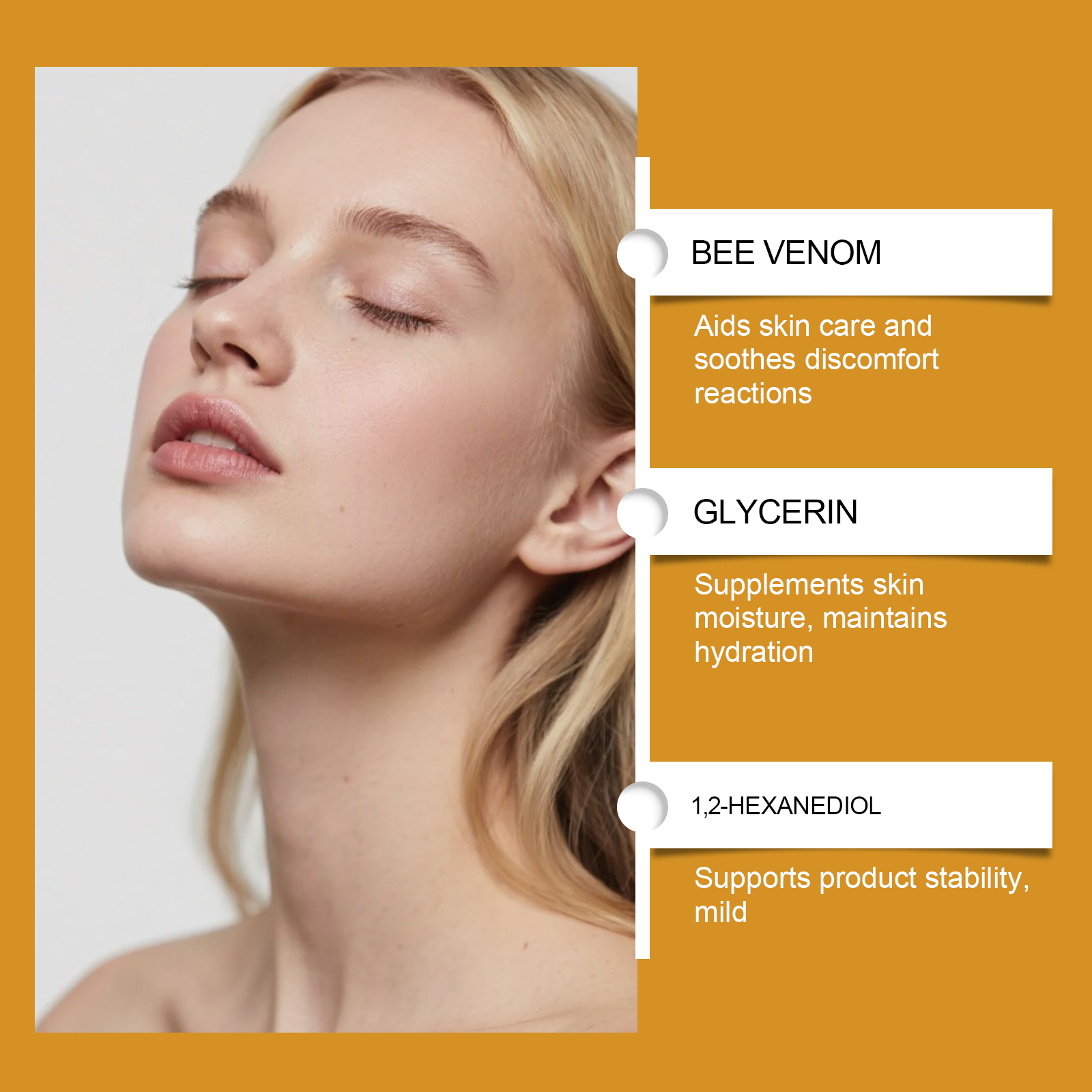Bee Venom Care Cream Daily Protect Soothe Redness Remove Blemish Easy Spread Boost Skin Smooth Texture