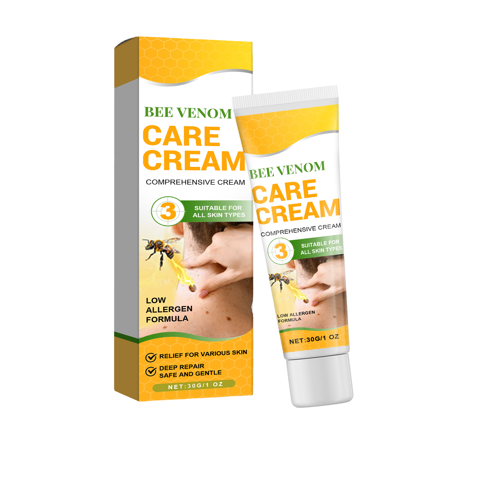 Bee Venom Care Cream Daily Protect Soothe Redness Remove Blemish Easy Spread Boost Skin Smooth Texture