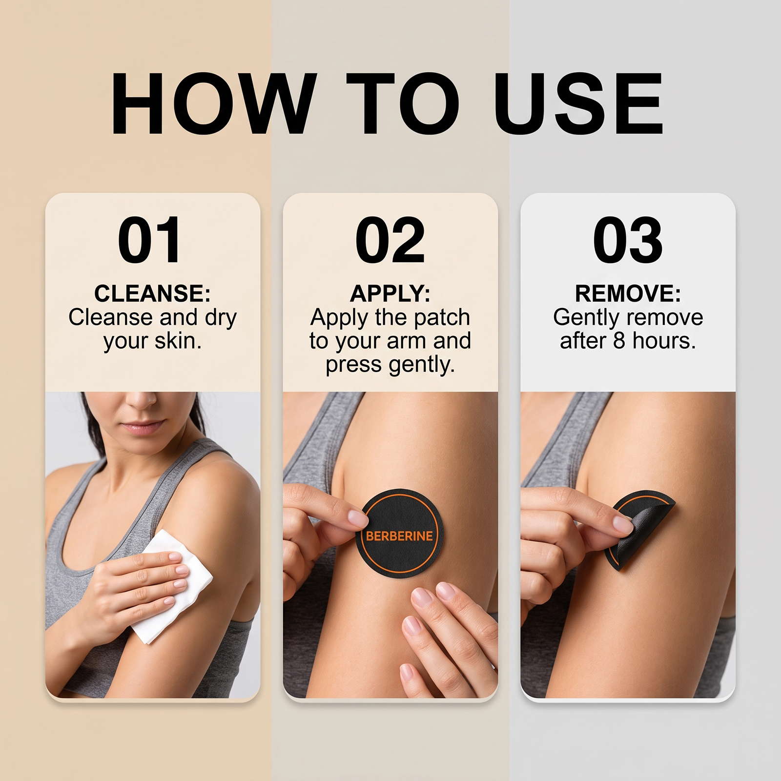 Berberine Care Patch Thin Invisible Soft Mild Moist Light Convenient Body Line Skin