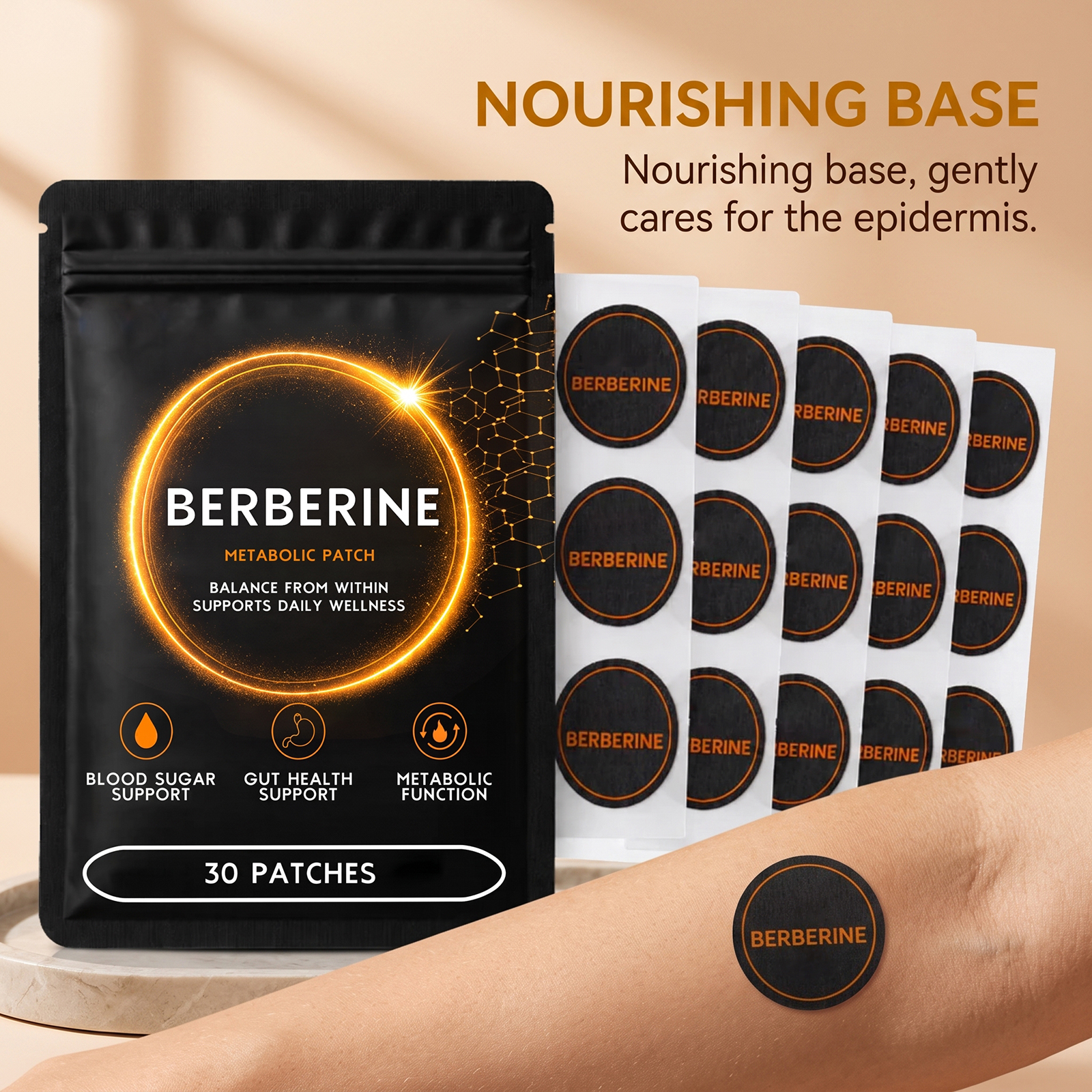 Berberine Care Patch Thin Invisible Soft Mild Moist Light Convenient Body Line Skin