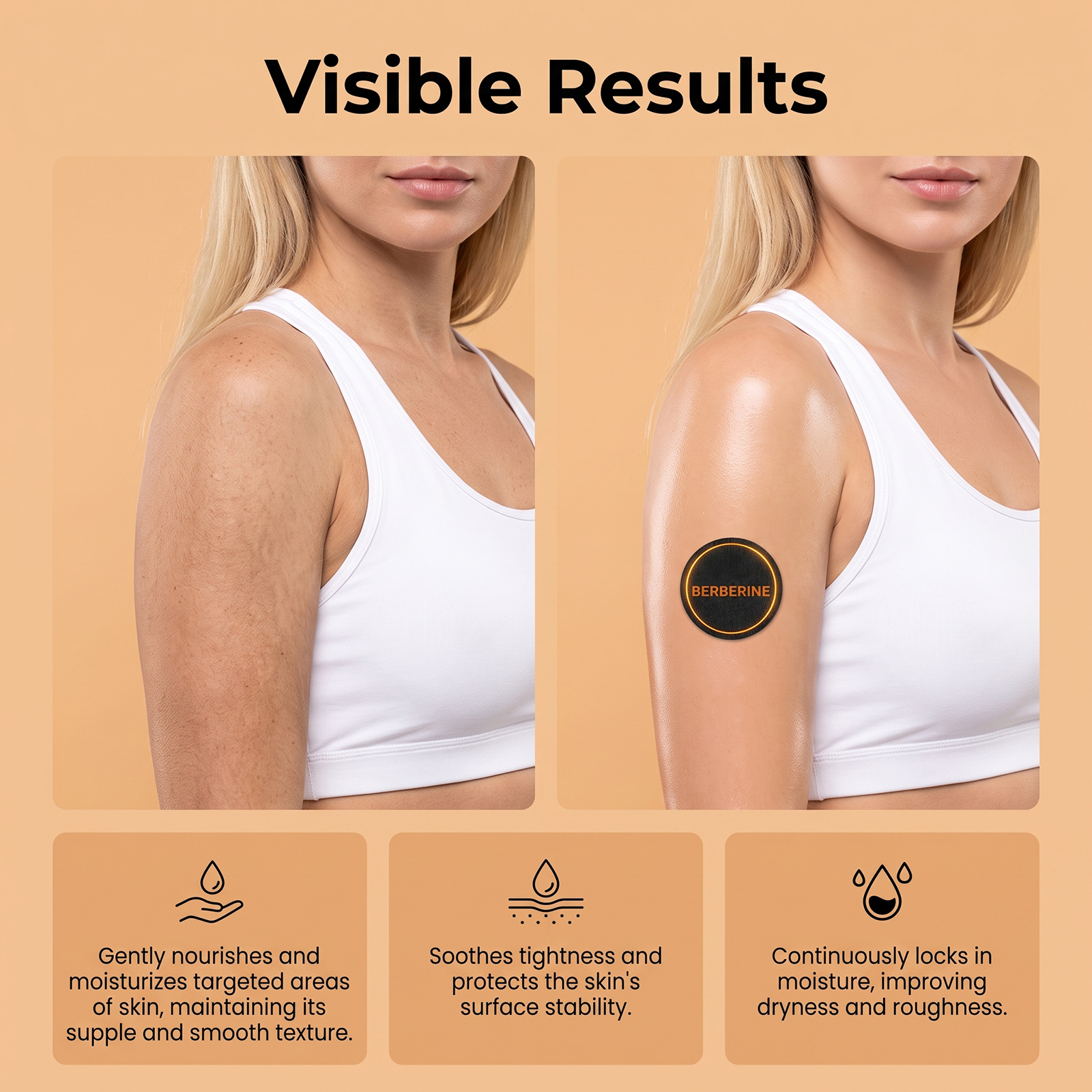 Berberine Care Patch Thin Invisible Soft Mild Moist Light Convenient Body Line Skin