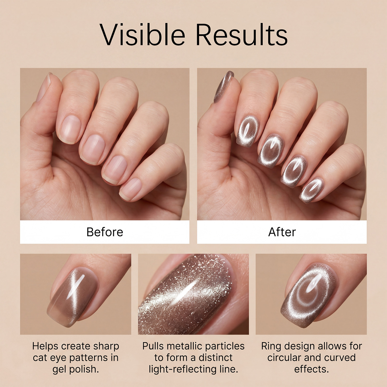 Ring Cat Eye Magnet Daily Nail Art Special Magnet Cat Eye Glue Fancy Home DIY Nail Styling Tool