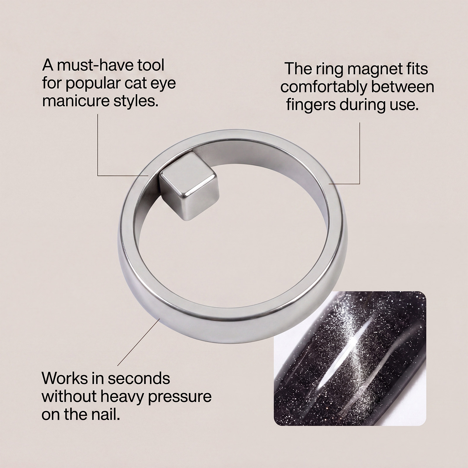 Ring Cat Eye Magnet Daily Nail Art Special Magnet Cat Eye Glue Fancy Home DIY Nail Styling Tool