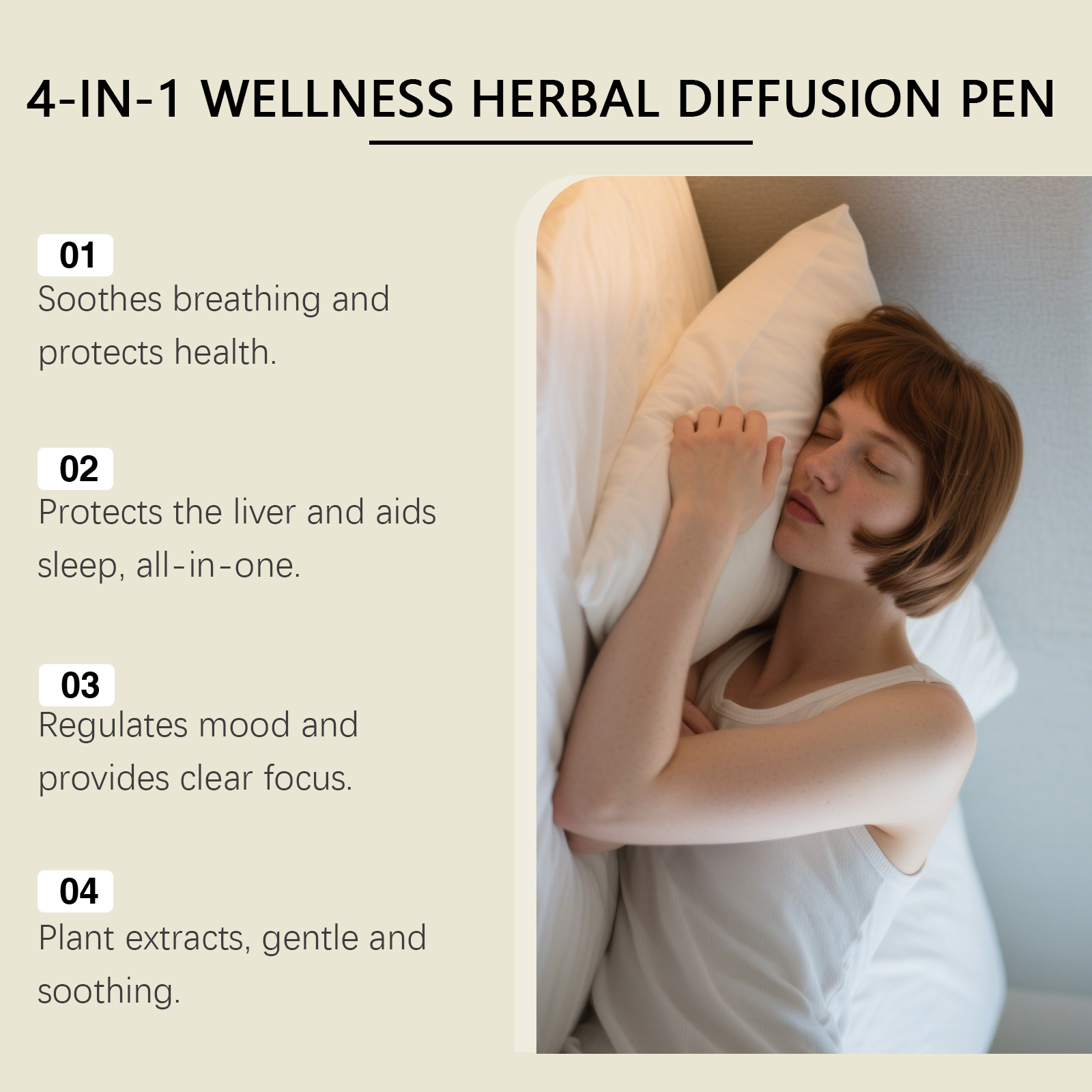 (01) Herbal Energy Combination Stick Boost Vitality Gentle Care Sleep Body Cleansing Four In One