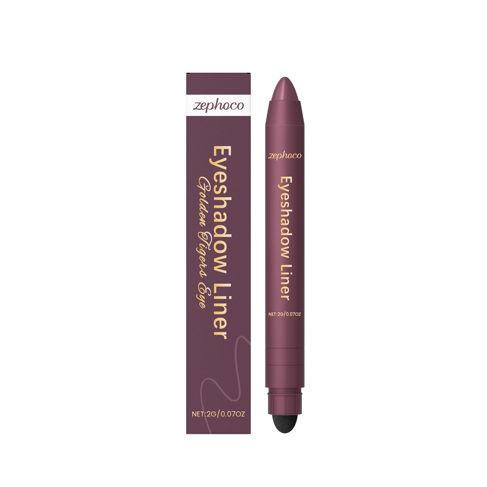 (Golden) Two In One Eyeliner Pen Smooth Quick Dry Pigmented Long Lasting Beginner Friendly Double End Eye Makeup