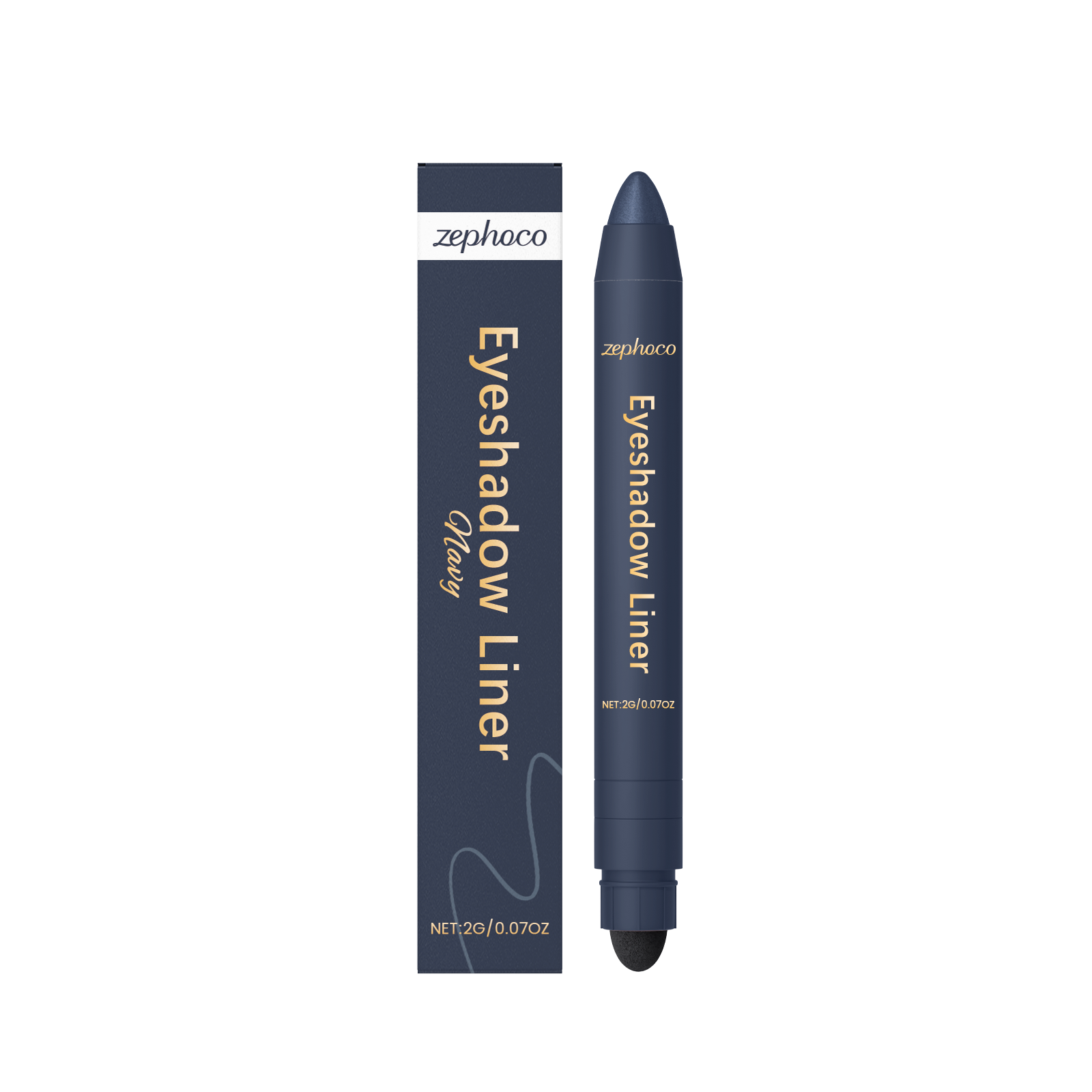 (Golden) Two In One Eyeliner Pen Smooth Quick Dry Pigmented Long Lasting Beginner Friendly Double End Eye Makeup