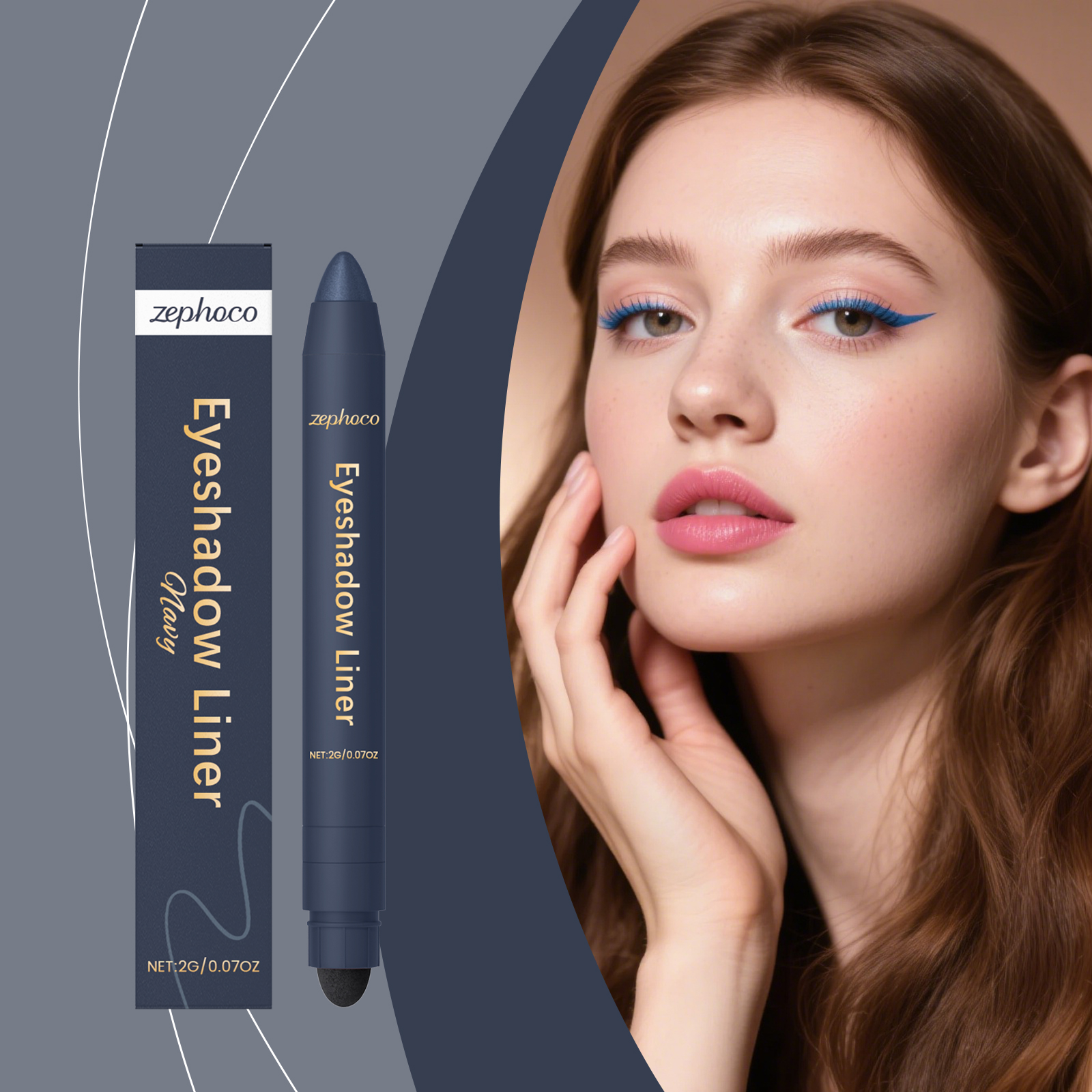 (Golden) Two In One Eyeliner Pen Smooth Quick Dry Pigmented Long Lasting Beginner Friendly Double End Eye Makeup