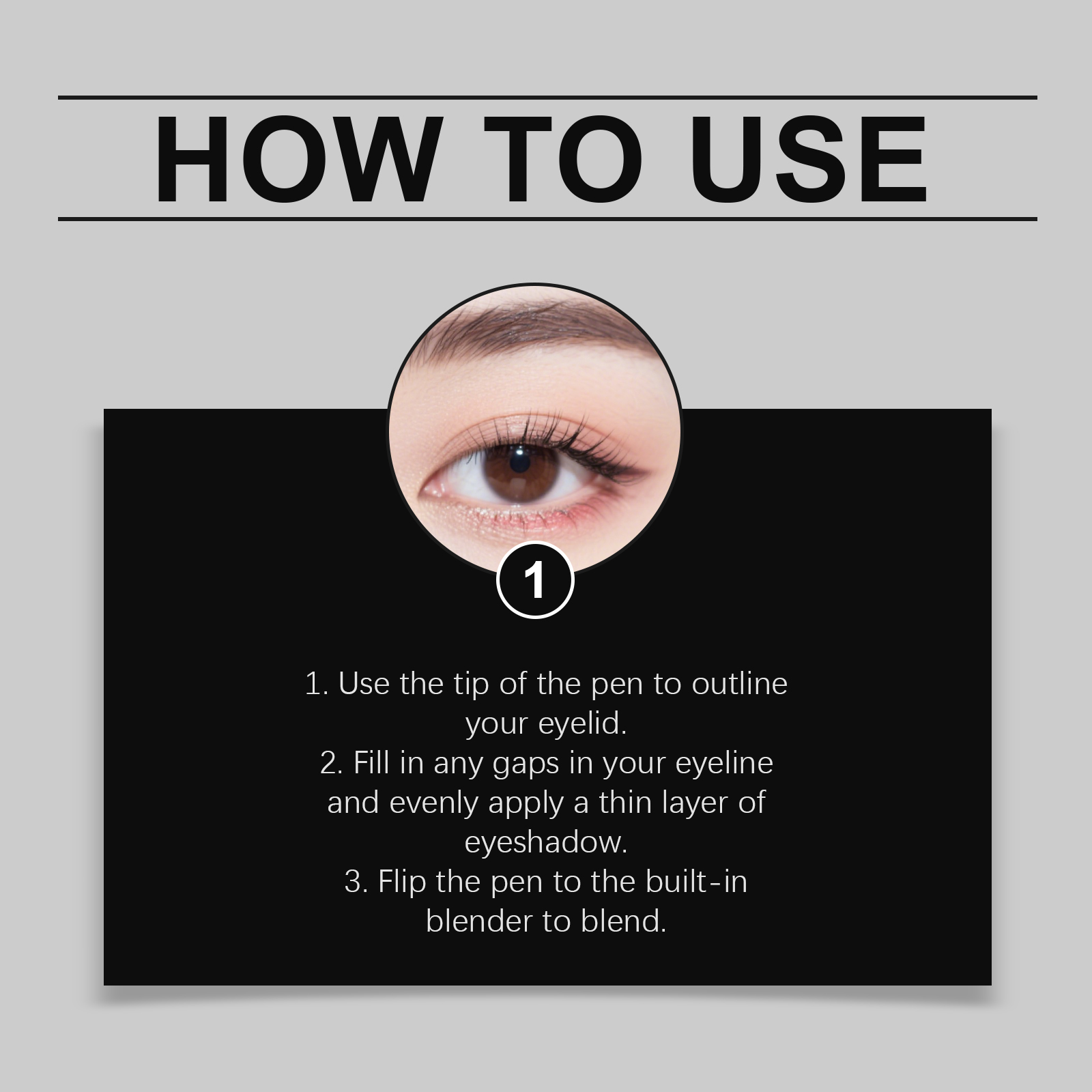 (Golden) Two In One Eyeliner Pen Smooth Quick Dry Pigmented Long Lasting Beginner Friendly Double End Eye Makeup