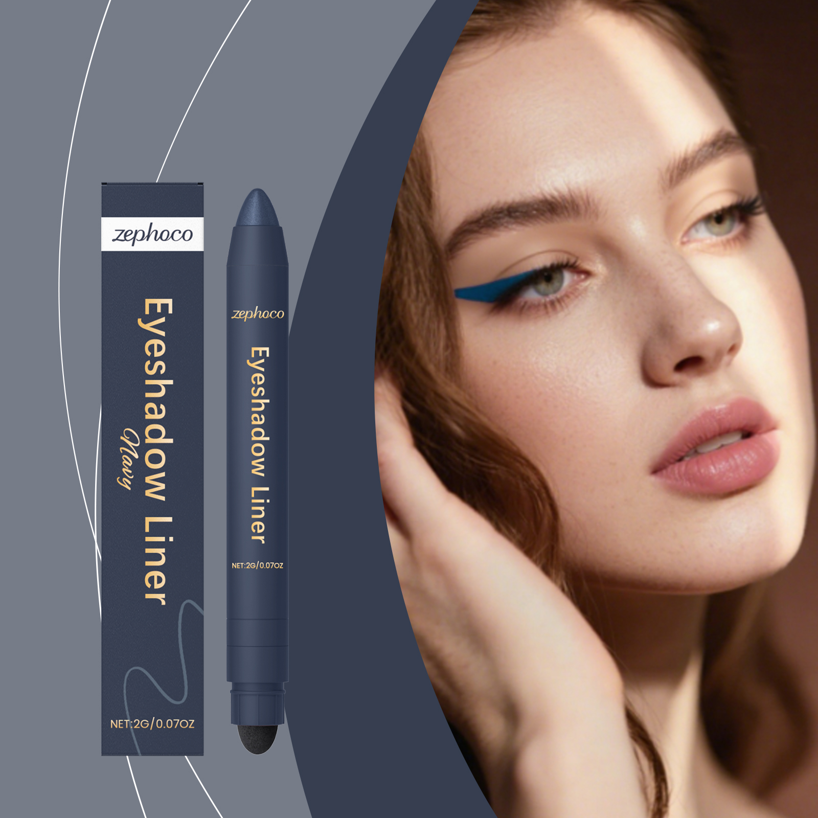 (Golden) Two In One Eyeliner Pen Smooth Quick Dry Pigmented Long Lasting Beginner Friendly Double End Eye Makeup