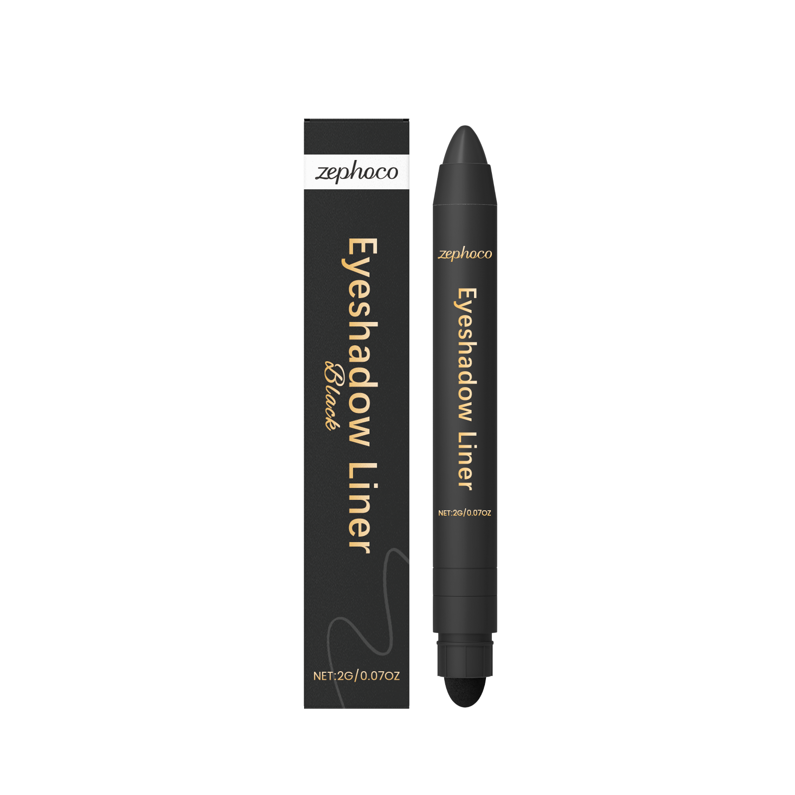 (Golden) Two In One Eyeliner Pen Smooth Quick Dry Pigmented Long Lasting Beginner Friendly Double End Eye Makeup