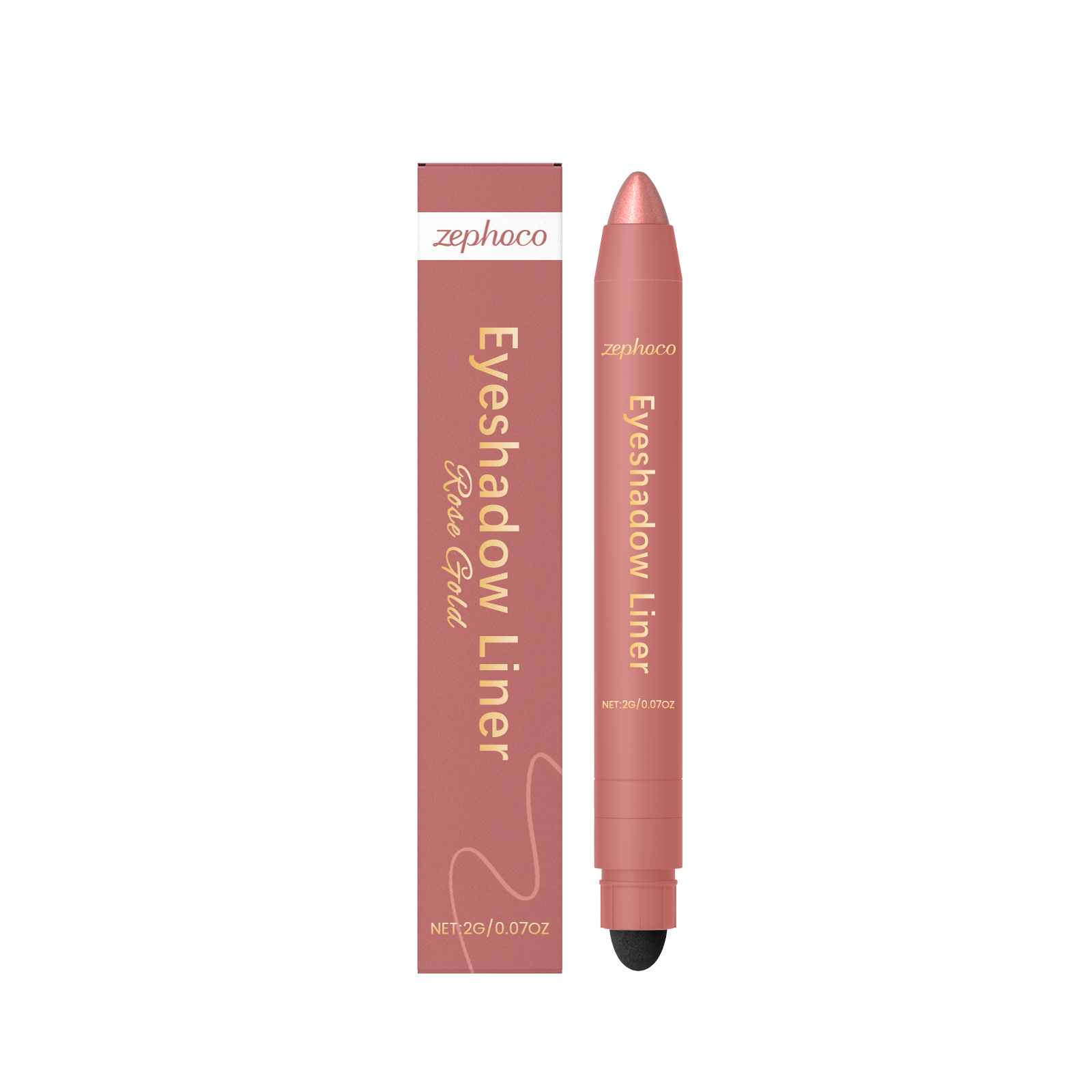 (Golden) Two In One Eyeliner Pen Smooth Quick Dry Pigmented Long Lasting Beginner Friendly Double End Eye Makeup