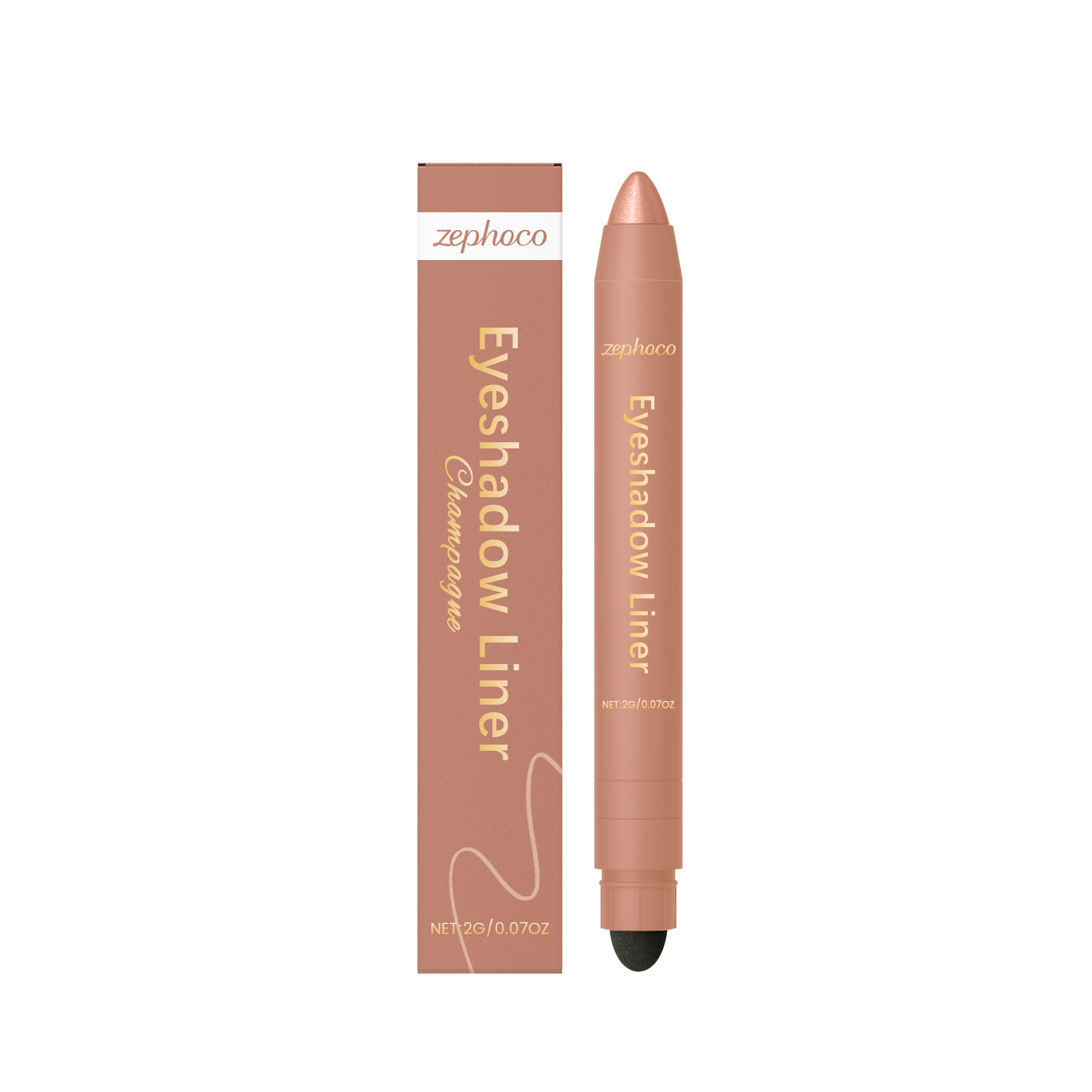 (Golden) Two In One Eyeliner Pen Smooth Quick Dry Pigmented Long Lasting Beginner Friendly Double End Eye Makeup