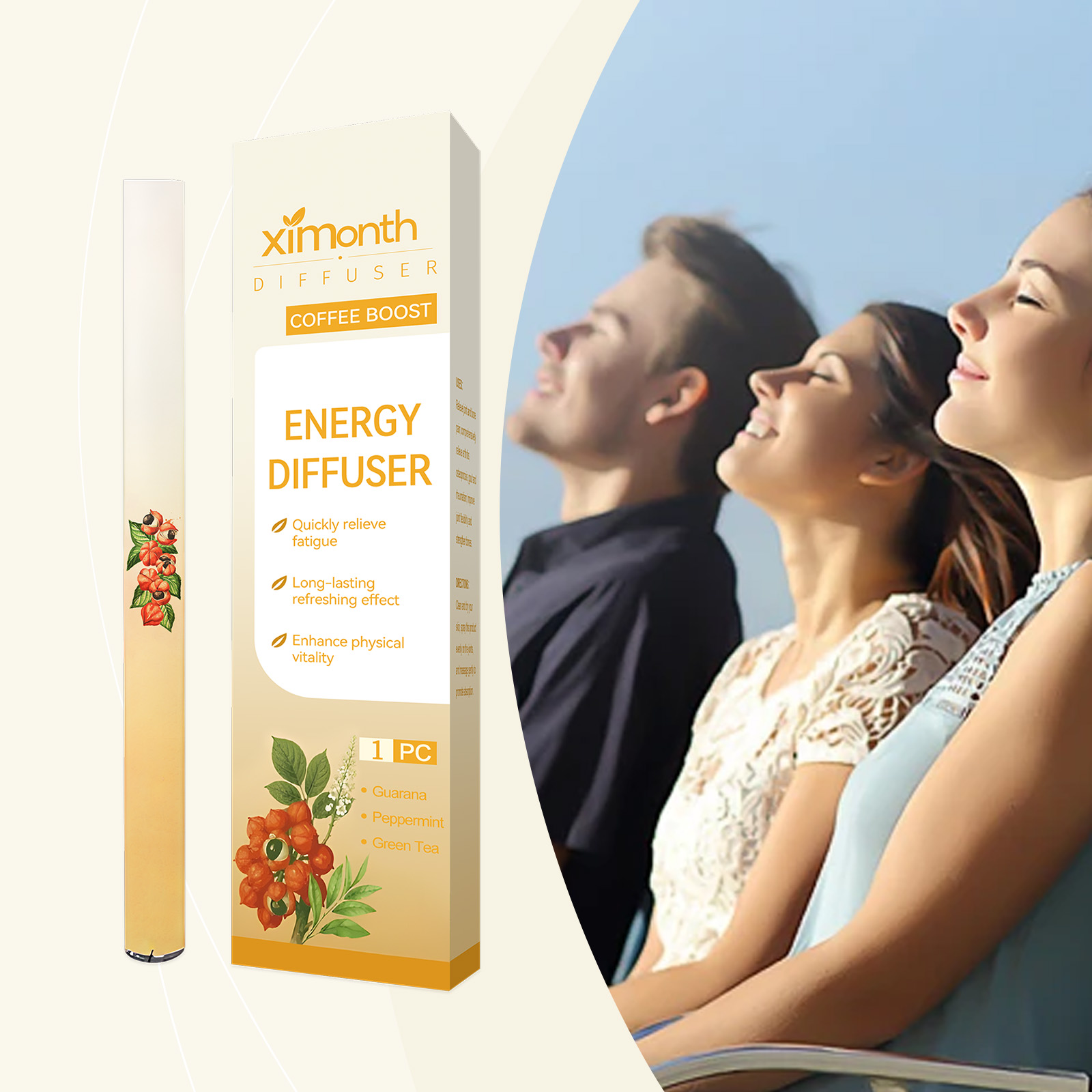 (01) Herbal Energy Combination Stick Boost Vitality Gentle Care Sleep Body Cleansing Four In One