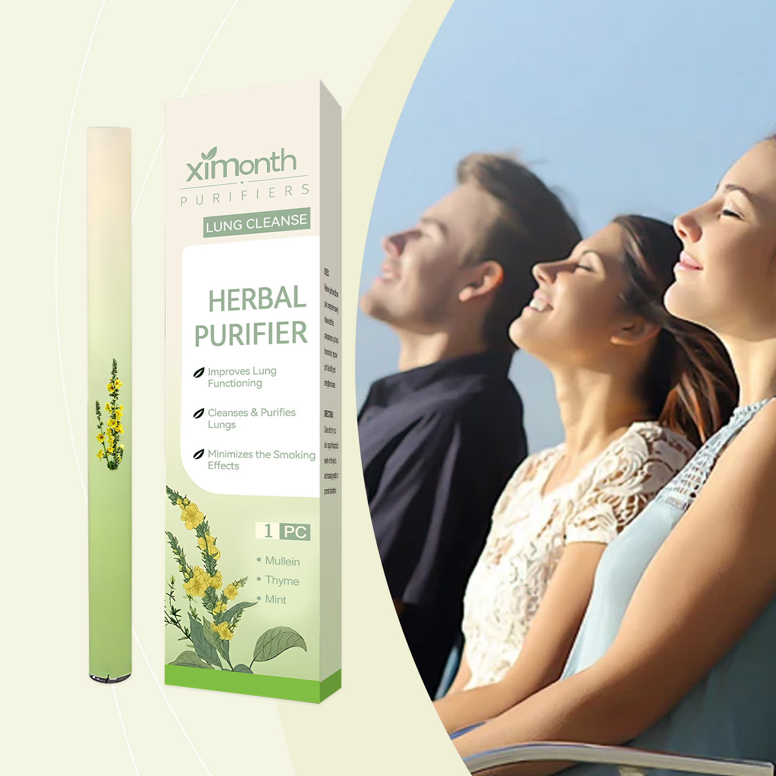 (01) Herbal Energy Combination Stick Boost Vitality Gentle Care Sleep Body Cleansing Four In One