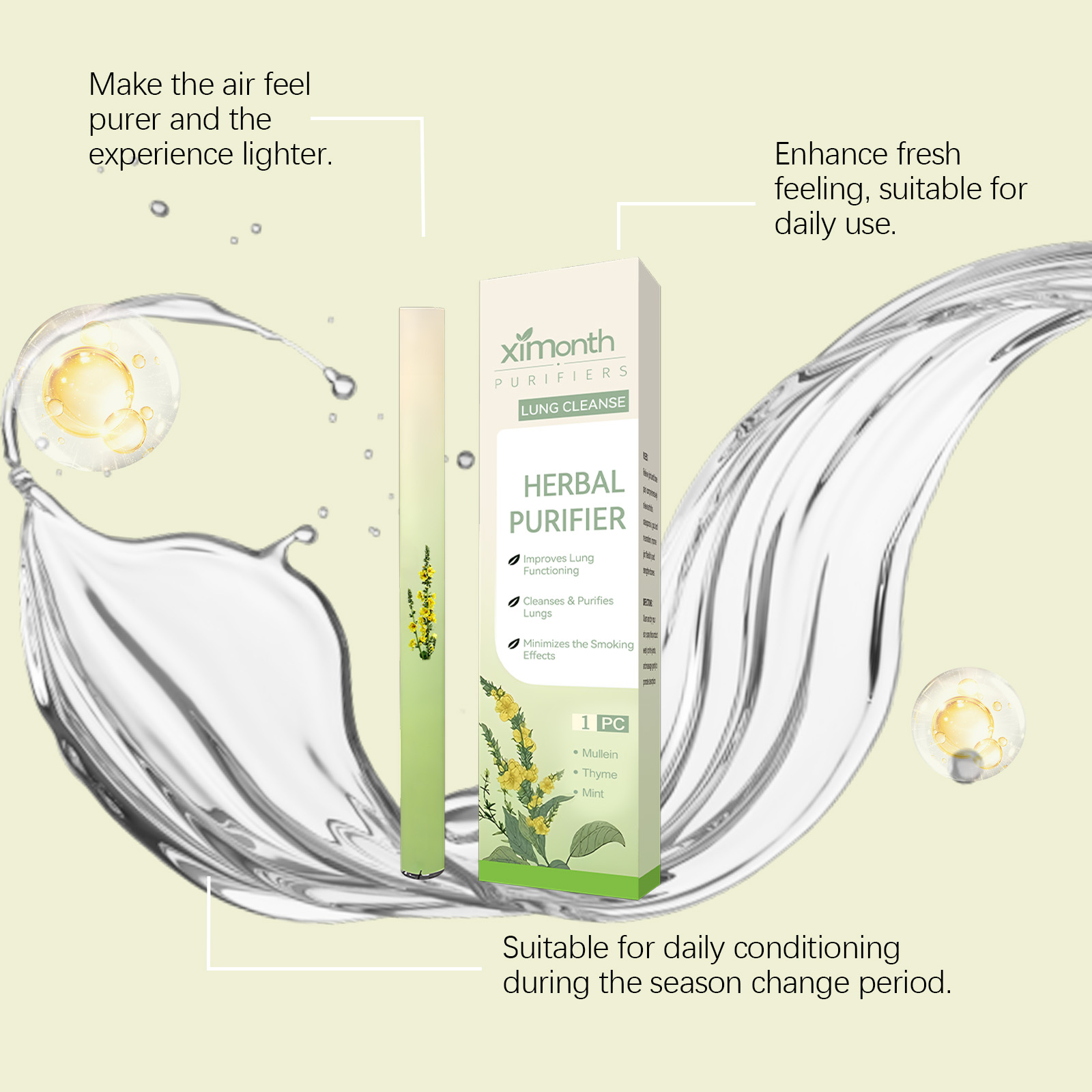 (01) Herbal Energy Combination Stick Boost Vitality Gentle Care Sleep Body Cleansing Four In One