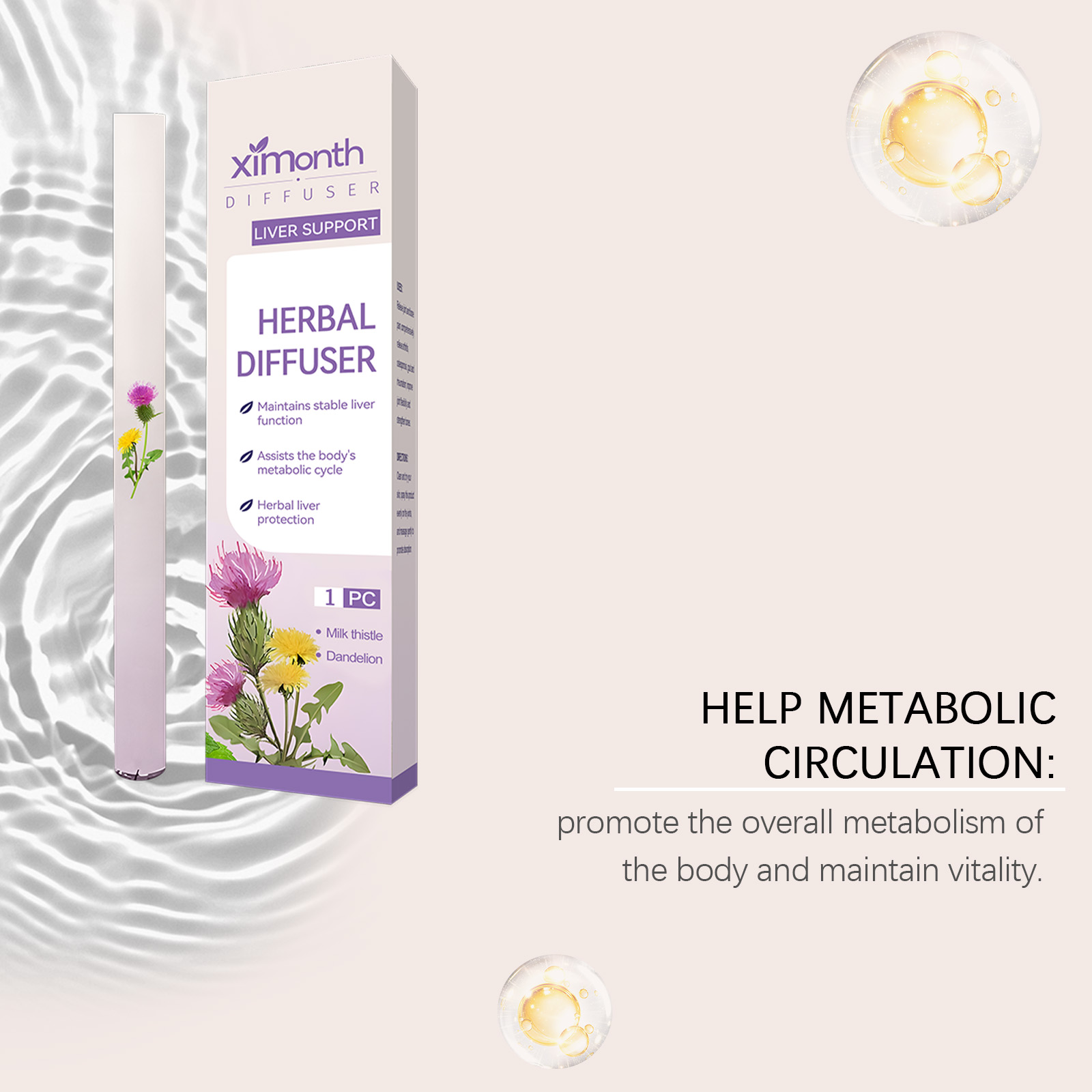 (01) Herbal Energy Combination Stick Boost Vitality Gentle Care Sleep Body Cleansing Four In One