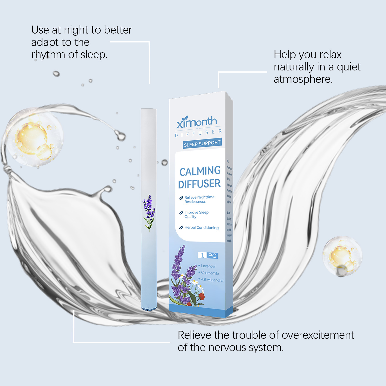(01) Herbal Energy Combination Stick Boost Vitality Gentle Care Sleep Body Cleansing Four In One