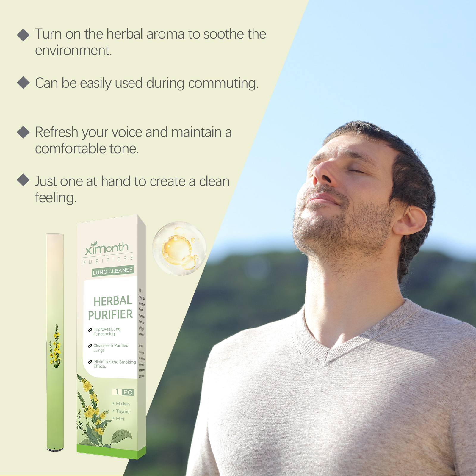 (01) Herbal Energy Combination Stick Boost Vitality Gentle Care Sleep Body Cleansing Four In One