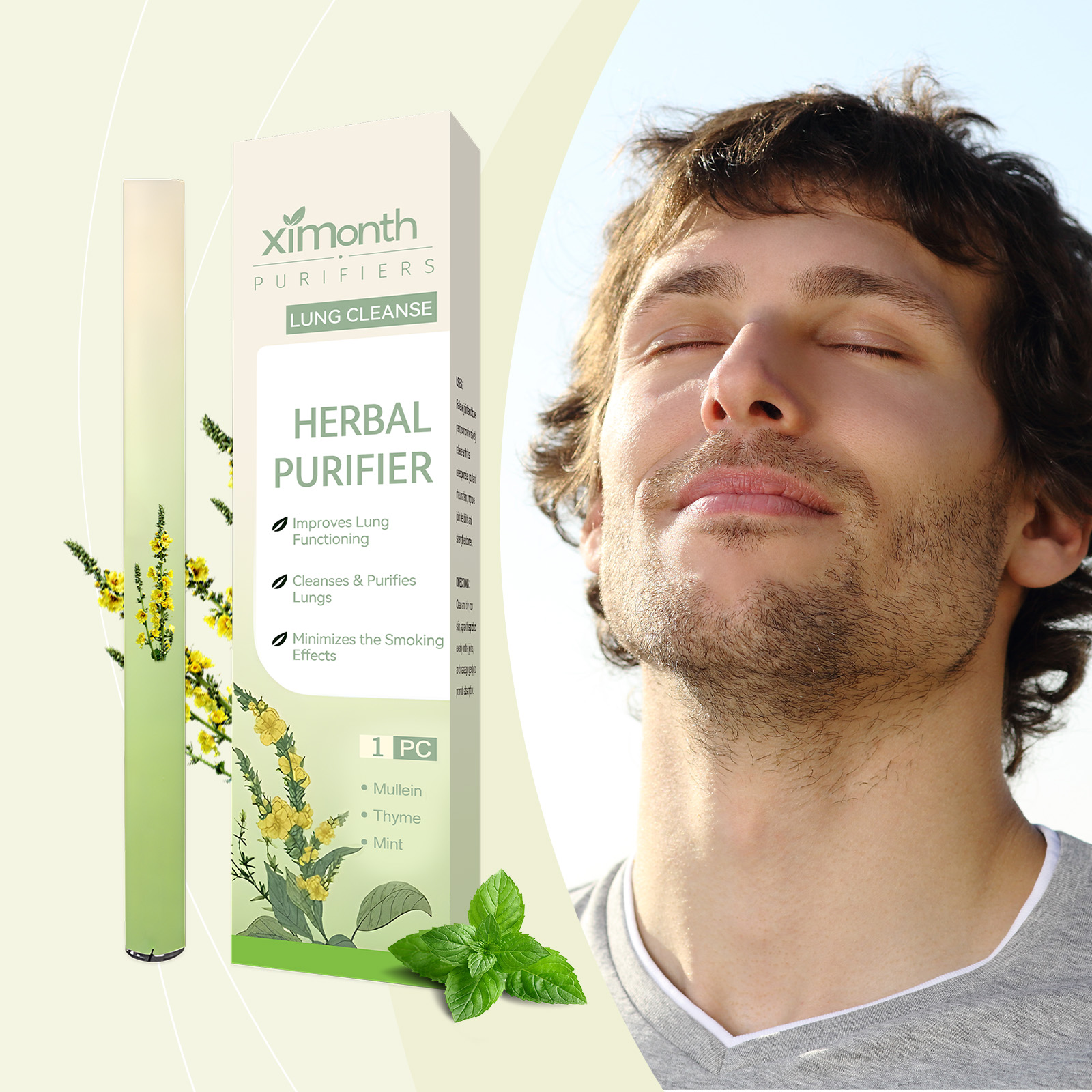 (01) Herbal Energy Combination Stick Boost Vitality Gentle Care Sleep Body Cleansing Four In One