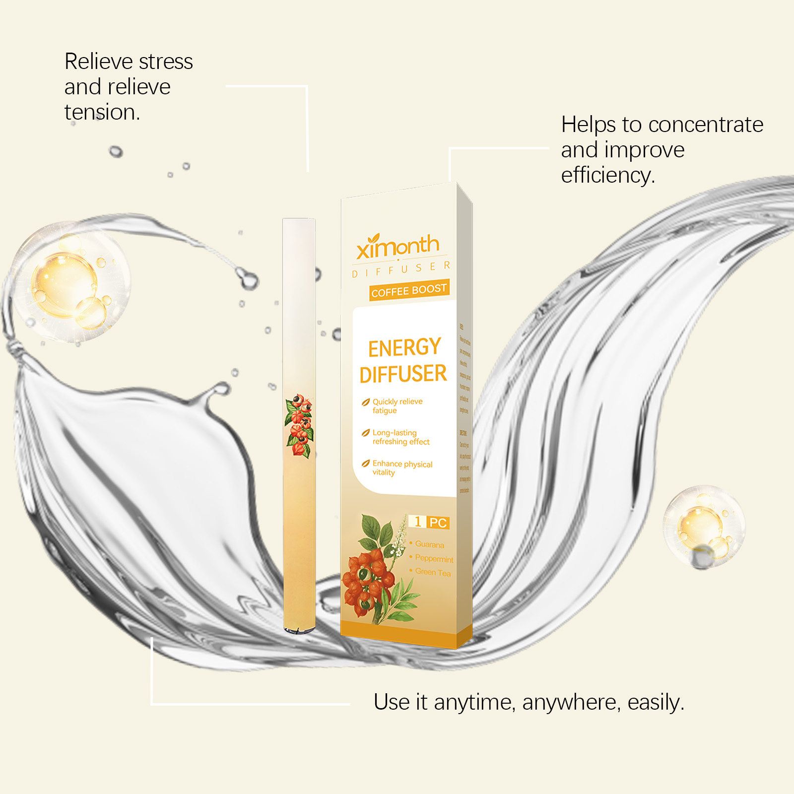 (01) Herbal Energy Combination Stick Boost Vitality Gentle Care Sleep Body Cleansing Four In One