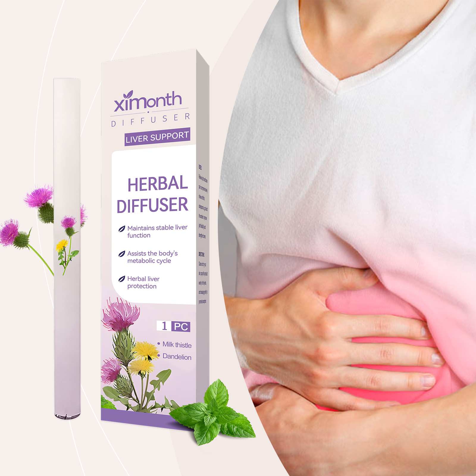 (01) Herbal Energy Combination Stick Boost Vitality Gentle Care Sleep Body Cleansing Four In One