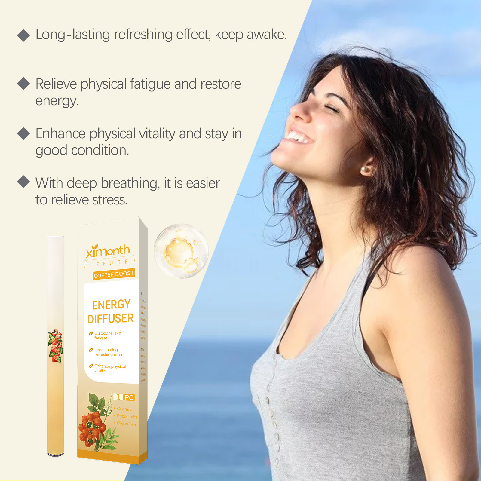 (01) Herbal Energy Combination Stick Boost Vitality Gentle Care Sleep Body Cleansing Four In One