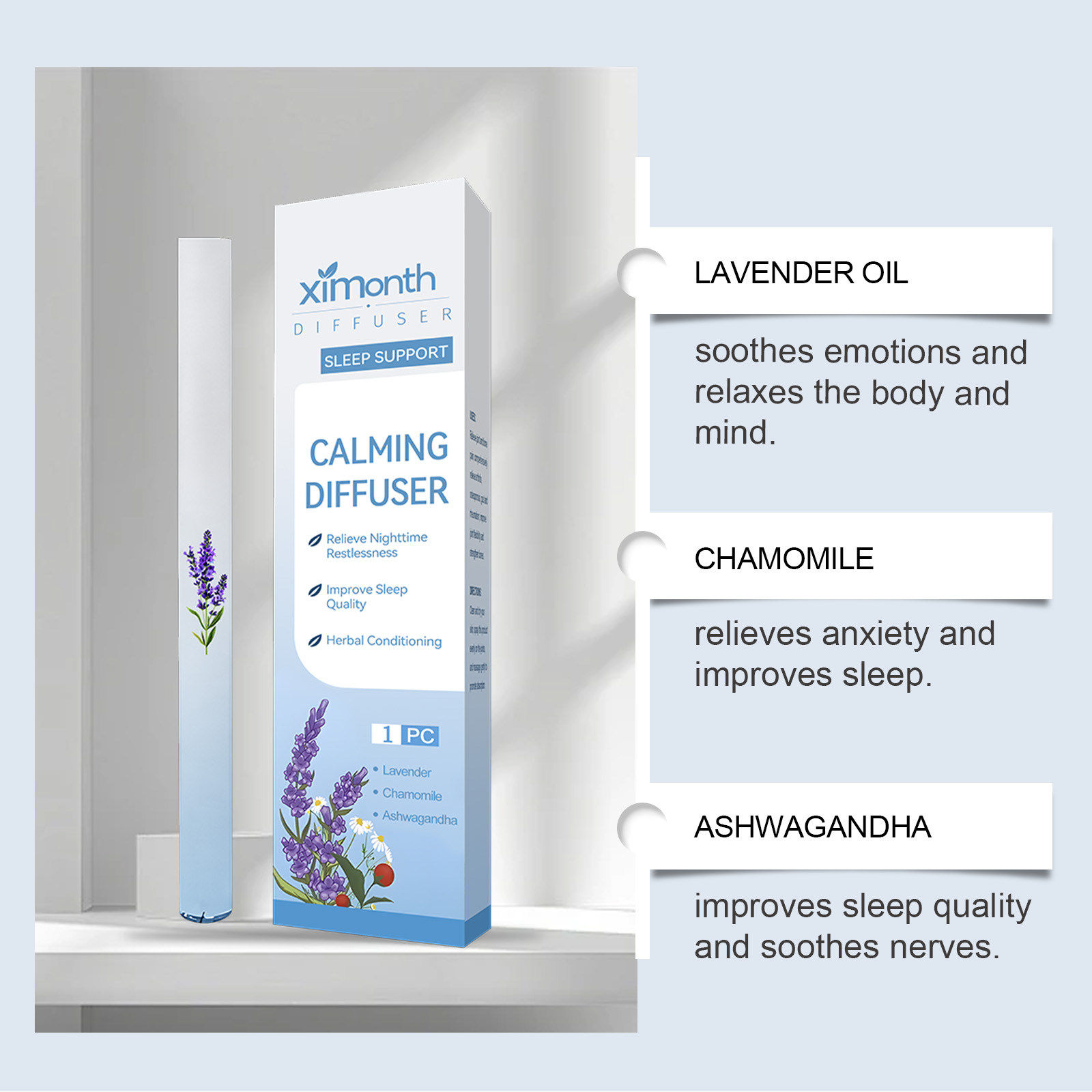 (01) Herbal Energy Combination Stick Boost Vitality Gentle Care Sleep Body Cleansing Four In One