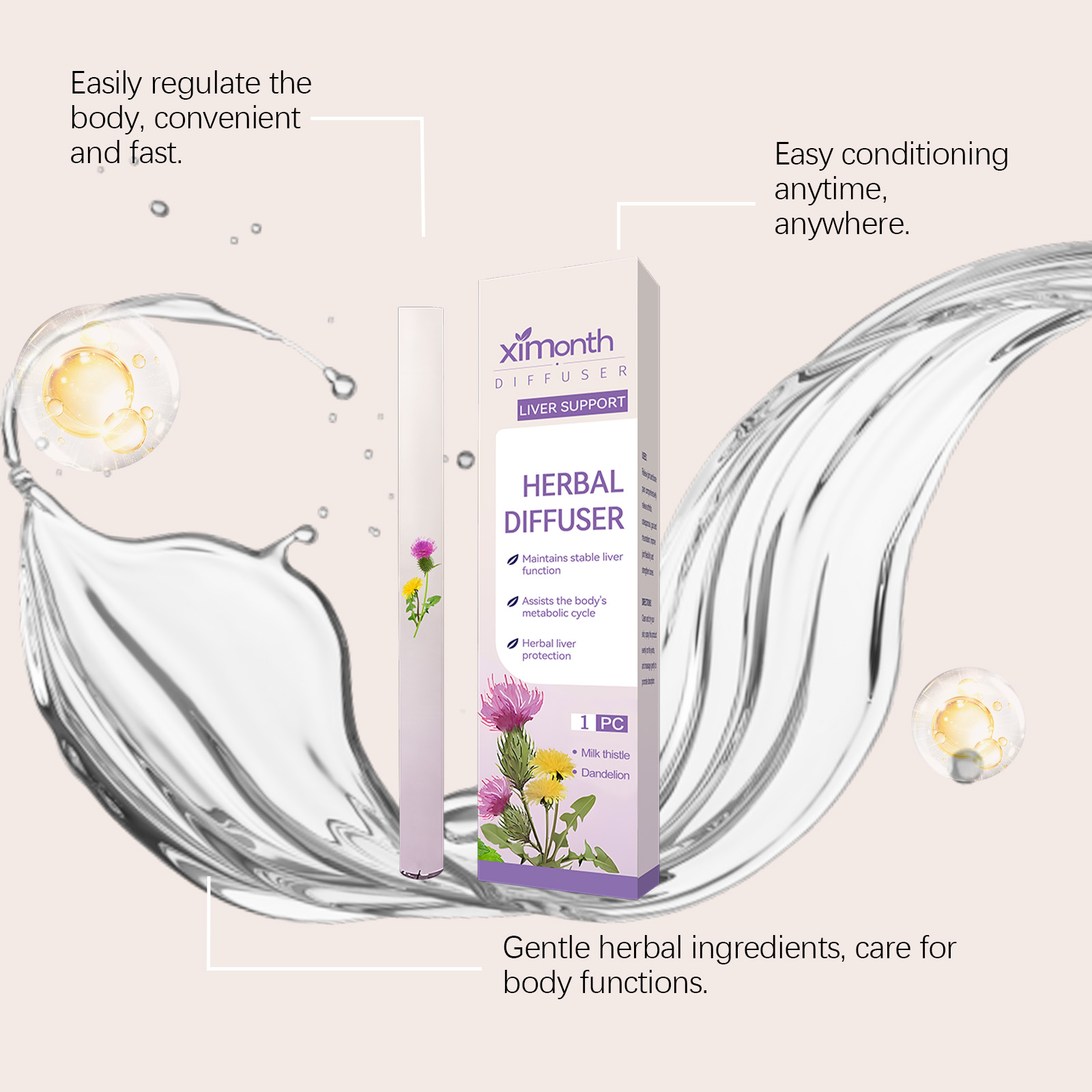(01) Herbal Energy Combination Stick Boost Vitality Gentle Care Sleep Body Cleansing Four In One