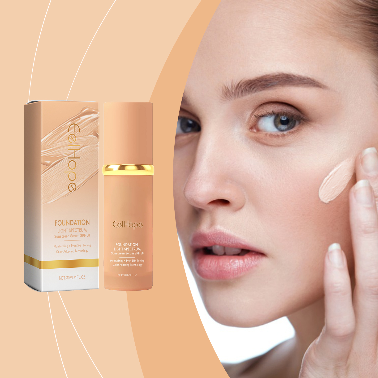 Temperature Changing Foundation Natural Light Concealing Moisturizing Foundation Brighten Radiate Youthful Glow