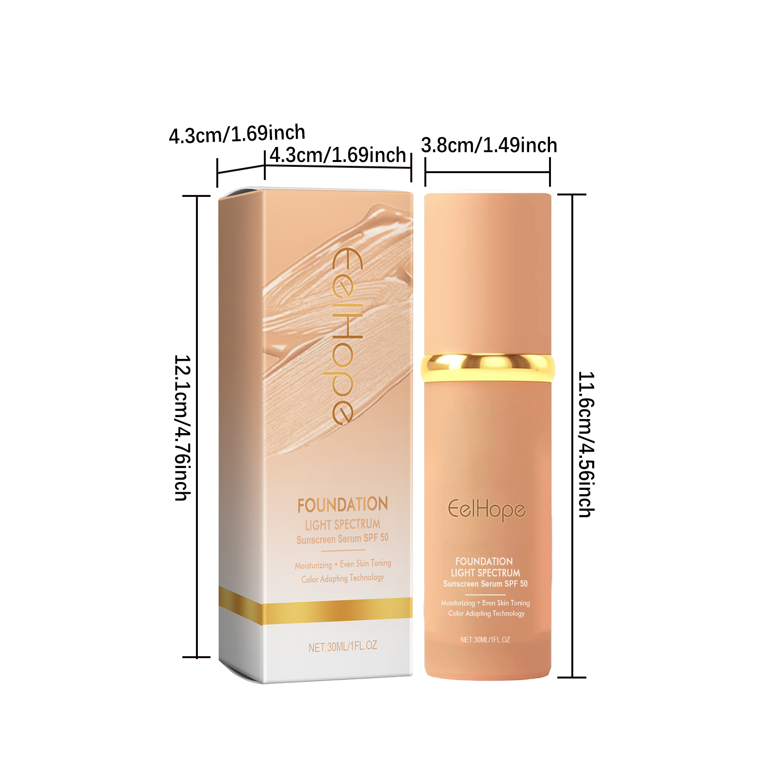Temperature Changing Foundation Natural Light Concealing Moisturizing Foundation Brighten Radiate Youthful Glow