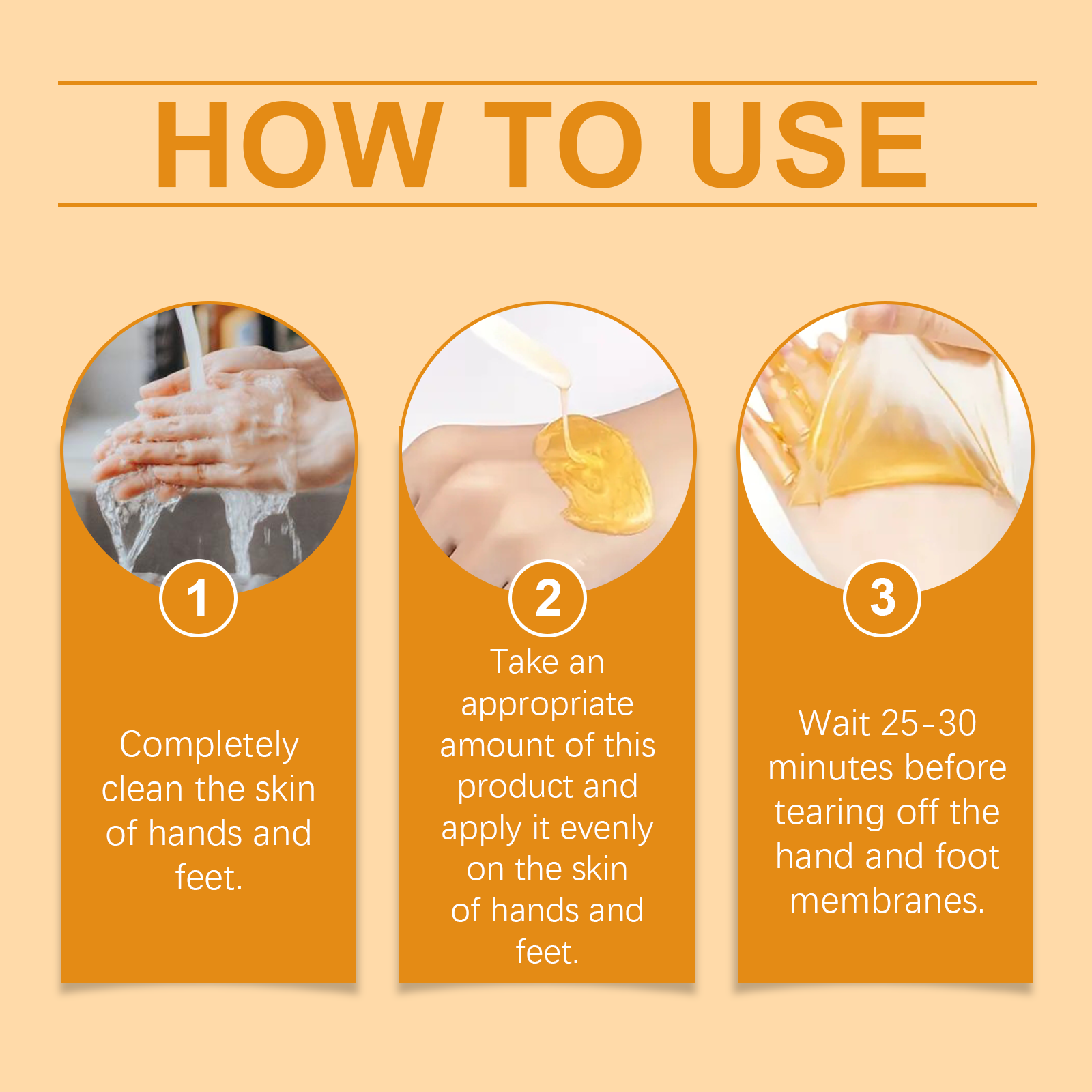 Vitamin C Turmeric Peel Off Hand Foot Mask Gentle Clean Dead Skin Moisturize Nourish Soften