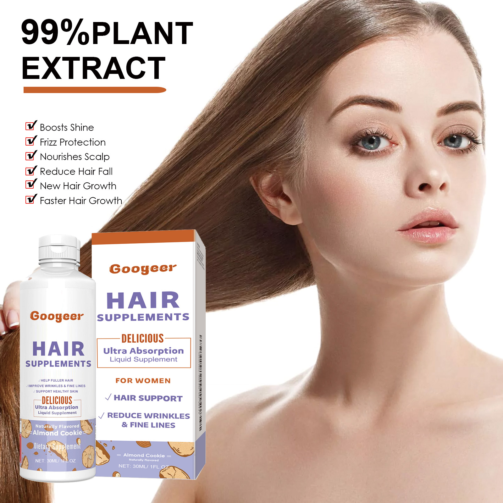 Hair Thickening Supplement Oral Drops Scalp Nourishing For Healthier Fuller Looking Hair Daily Care