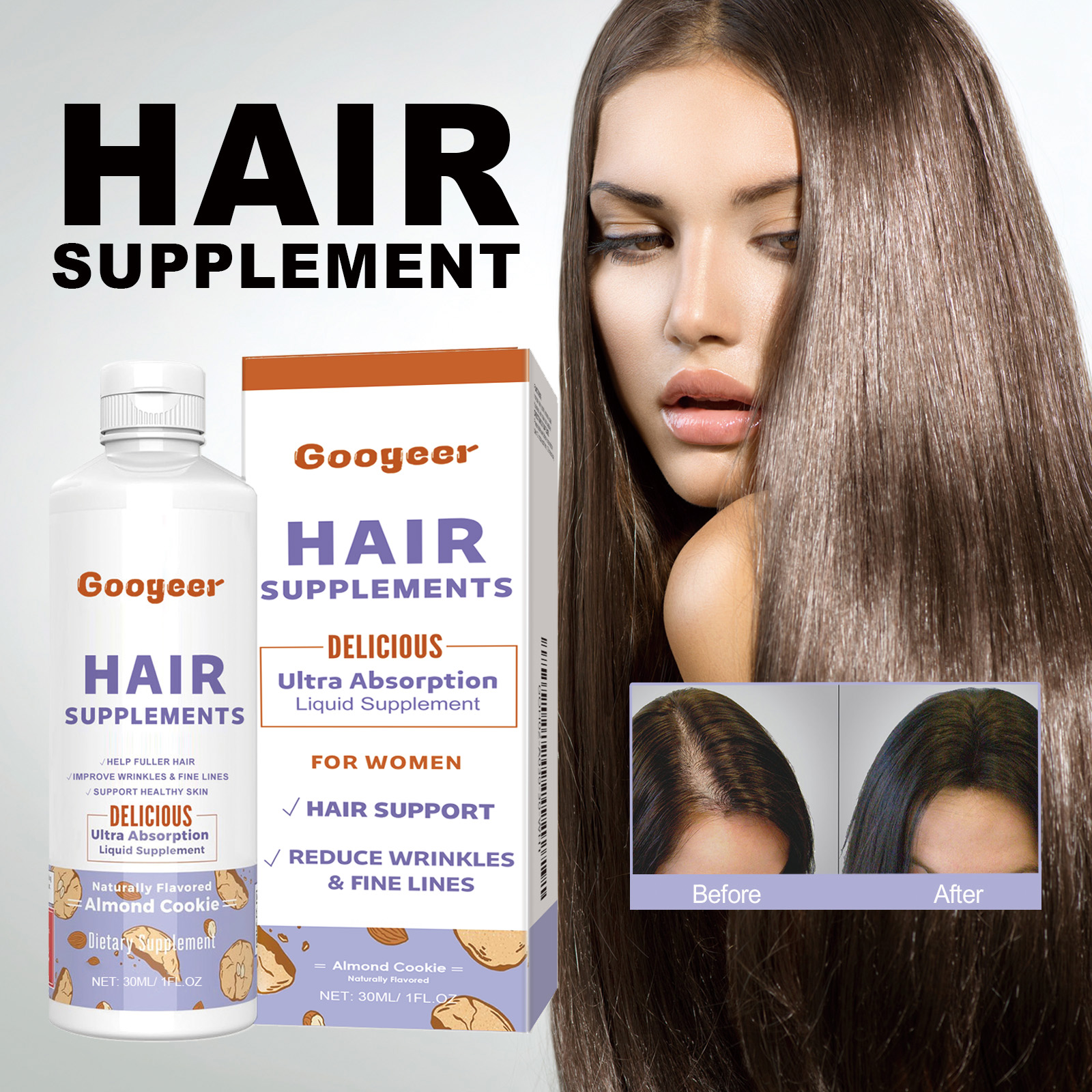 Hair Thickening Supplement Oral Drops Scalp Nourishing For Healthier Fuller Looking Hair Daily Care