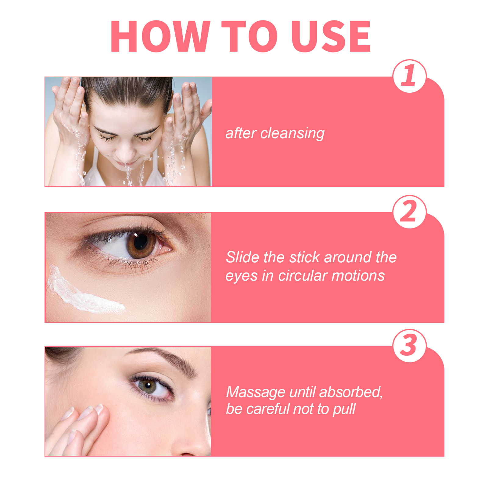 Retinol Eye Cream Stick Firming Anti Aging Fine Lines Dark Circles Puffiness Wrinkle Reduction Daily Eye Area Care