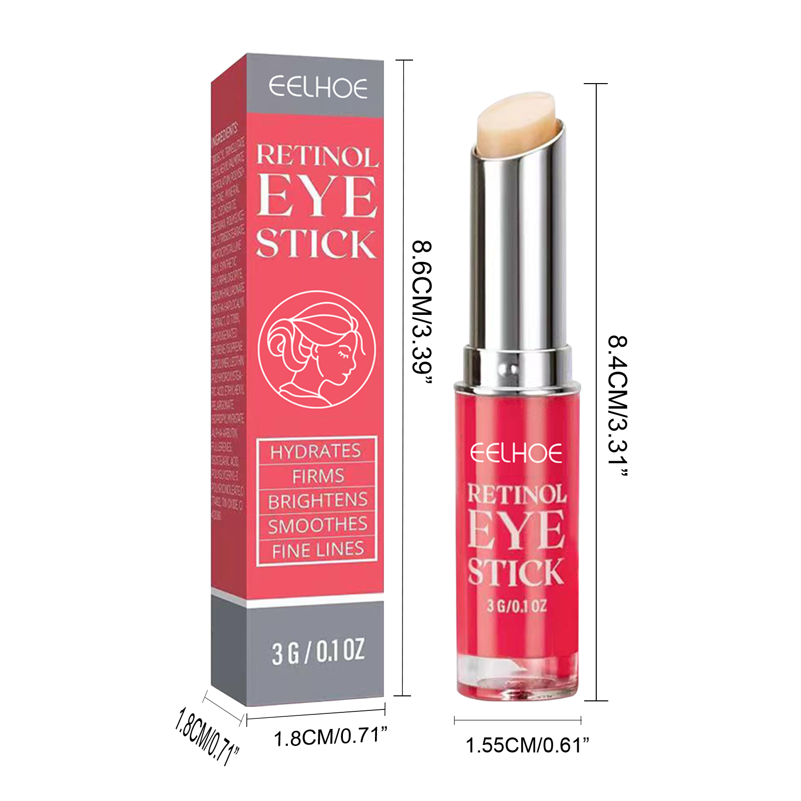 Retinol Eye Cream Stick Firming Anti Aging Fine Lines Dark Circles Puffiness Wrinkle Reduction Daily Eye Area Care