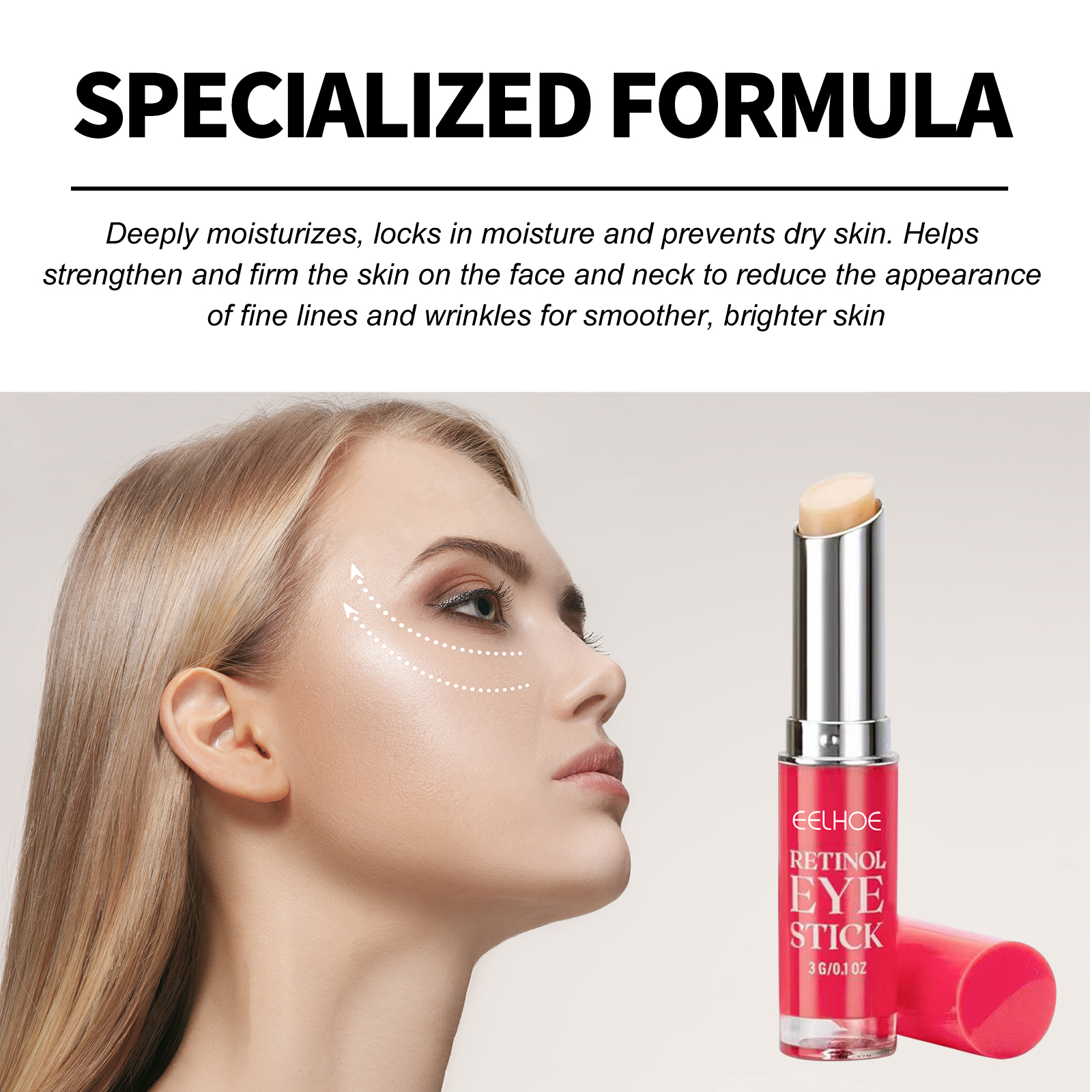 Retinol Eye Cream Stick Firming Anti Aging Fine Lines Dark Circles Puffiness Wrinkle Reduction Daily Eye Area Care