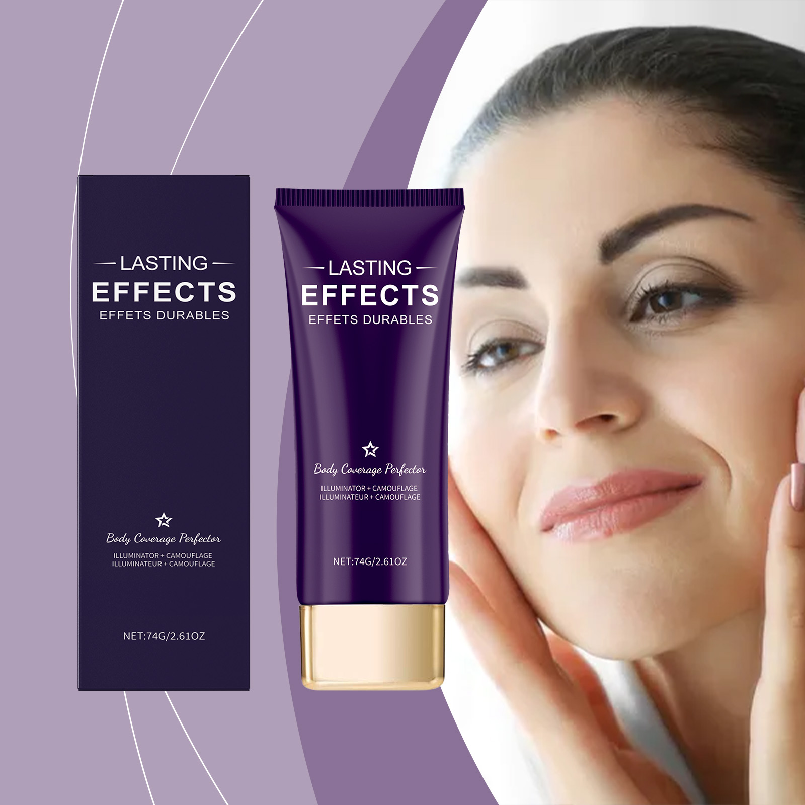 Natural Skin Tone Concealer Cream Waterproof Long Lasting Coverage For Tattoos Scars And Body Imperfections 74g