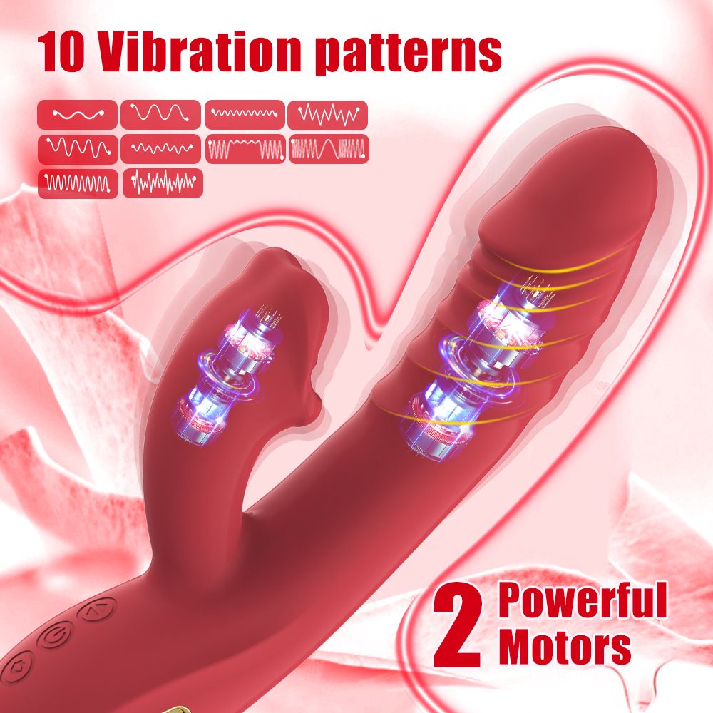 Vibrator for Women Telescopic Vibrating Wand Dildo Automatic Thrusting Tongue Licking Vibration Female Flirting Masturbator Adult Sex Toy