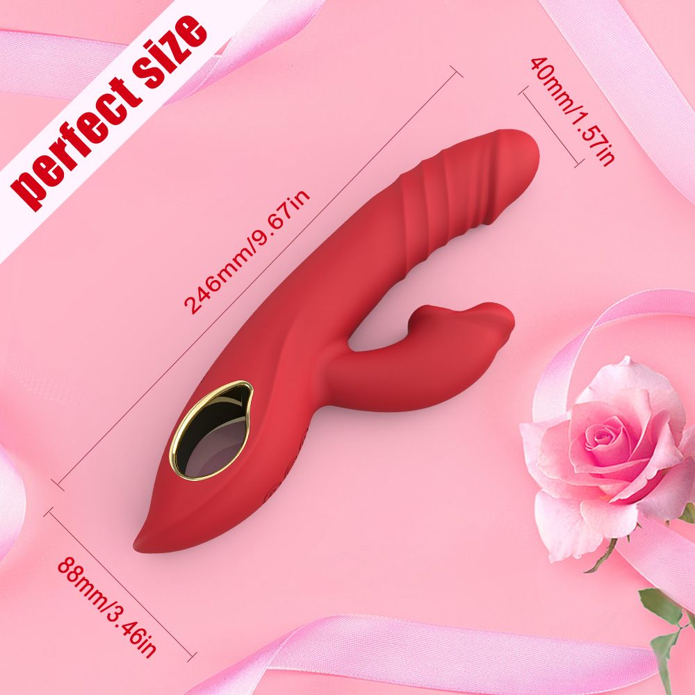 Vibrator for Women Telescopic Vibrating Wand Dildo Automatic Thrusting Tongue Licking Vibration Female Flirting Masturbator Adult Sex Toy
