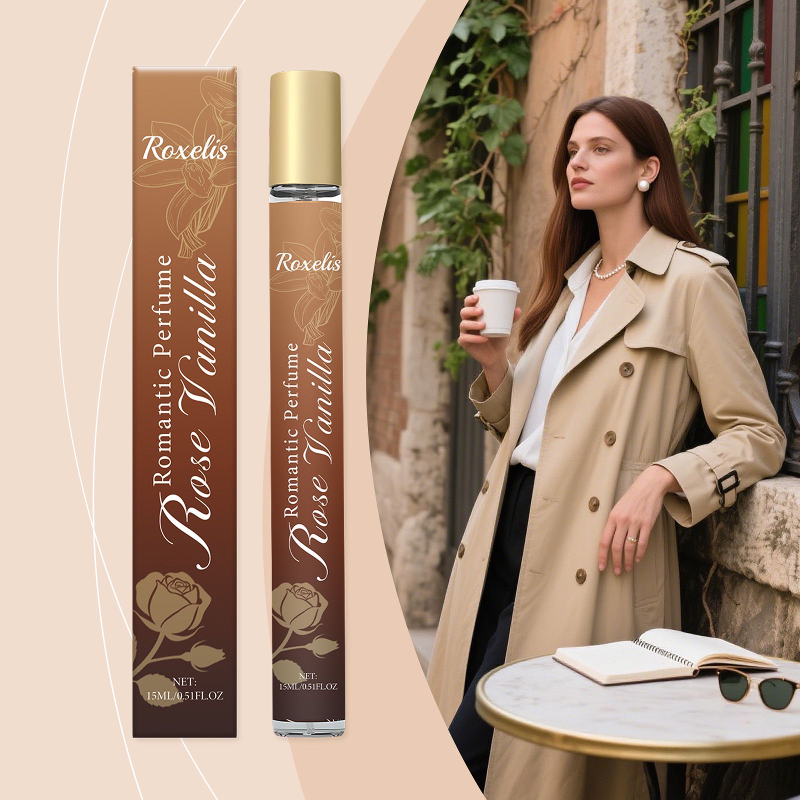 Rose Vanilla French Romantic Perfume Sweet Layered Scent Portable For Daily Wear